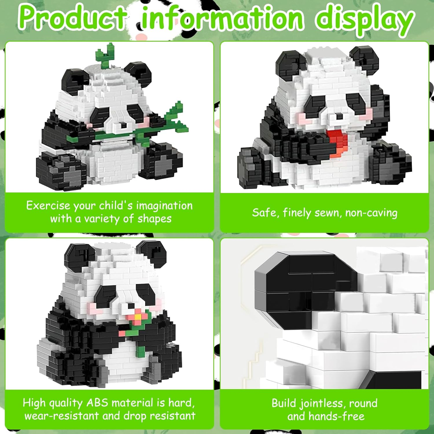 ARONRAVE 3-In-1 Panda Building Blocks Set, Mini Building Blocks Set, Panda Building Block Sets, Mini Animals Building Blocks Set, Animal Building Block Set, Panda Clamping Blocks Building Block Sets image number 4
