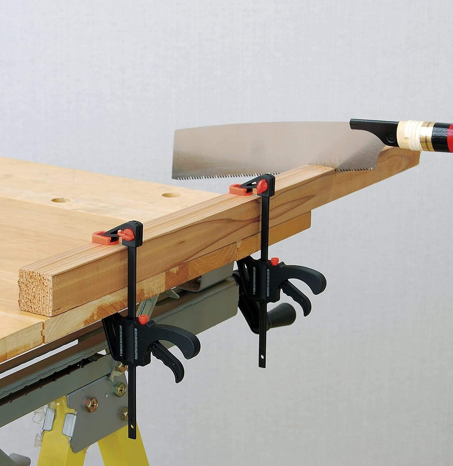 Takagi HQB-100-2P Hobby Quick Bar Clamp, Black, 3.9 Inches (100 Mm), Set of 2, (Tsubamesanjo Brand) [Easy Work Just Squeeze a Lever] Clamp Woodworking Hardware DIY Vise Fixing Hardware image number 4