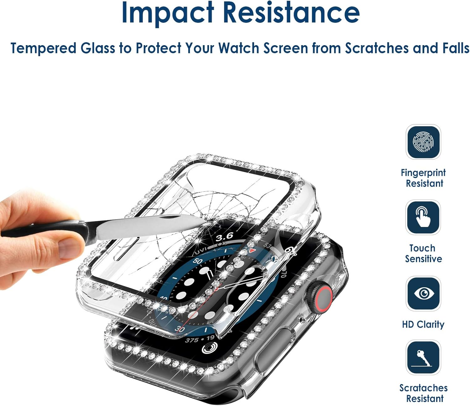 Simpeak 5 Pack Bling Screen Protector Case Compatible with Apple Watch 38Mm 42Mm 40Mm 44Mm 41Mm 45Mm Series 10 42Mm 46Mm, Protector Case Replacement for Iwatch Series 10 9 8 7 6 SE 5 4 3 2 1 (44Mm) image number 4