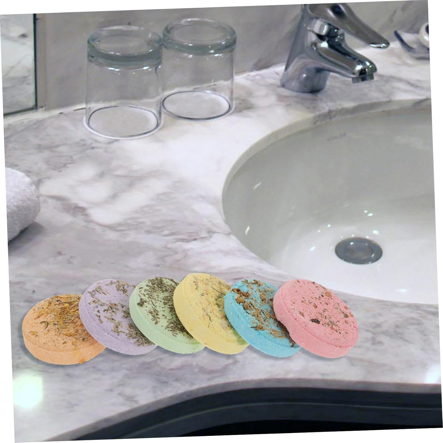 PLAFOPE Bathroom Aroma Sheets Set 6 Pcs Shower Aroma Sheets Skin Smoothing Relaxing Scents for Home Travel Use image number 1