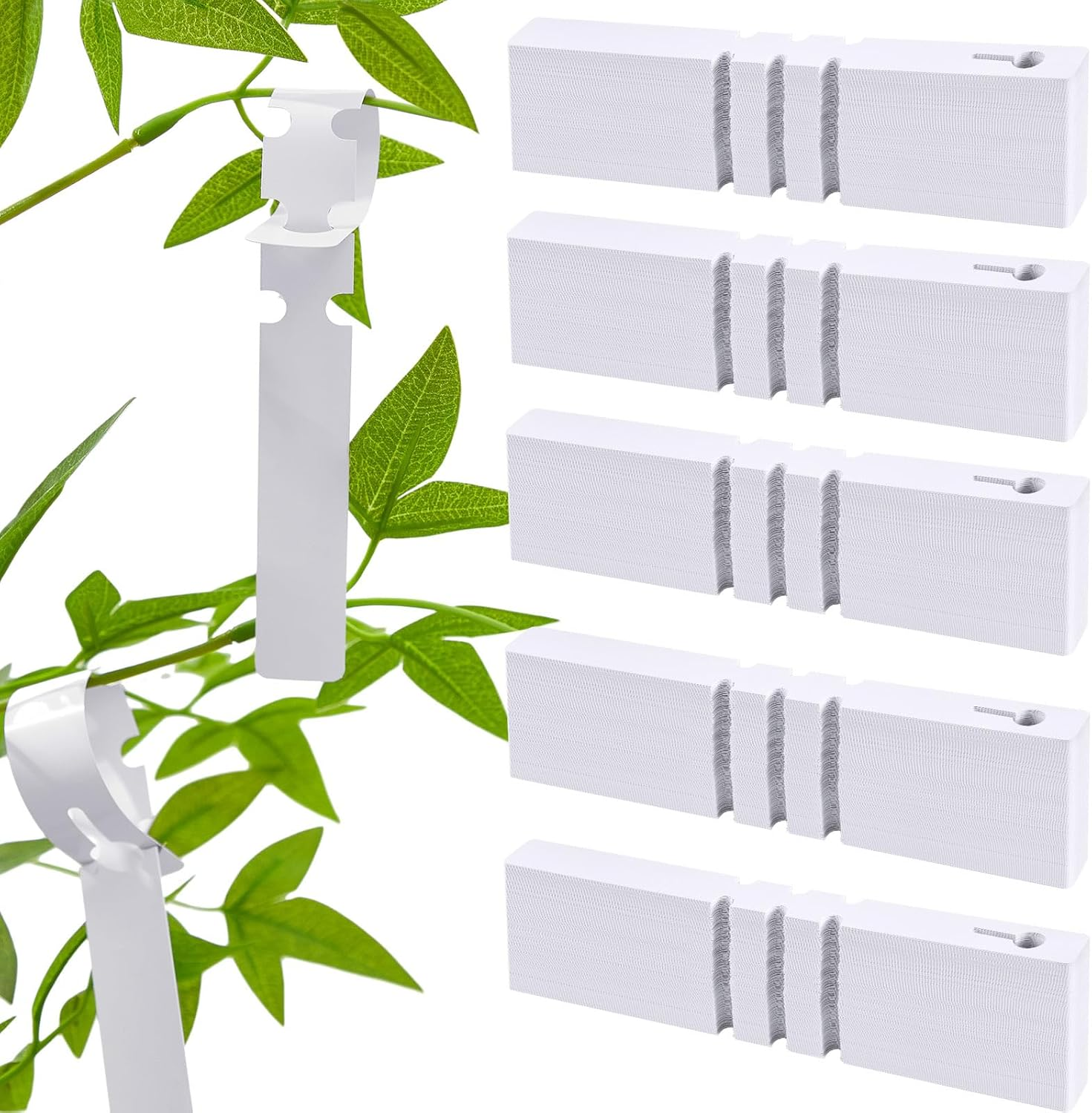 Flutesan 500 Pcs White Garden Plant Tags 8 Inch Nursery Garden Labels 2 X 20 Cm Plastic Tree Labels Wrap around Hanging Tags, Large Writing Surface, Waterproof and Reusable image number 3