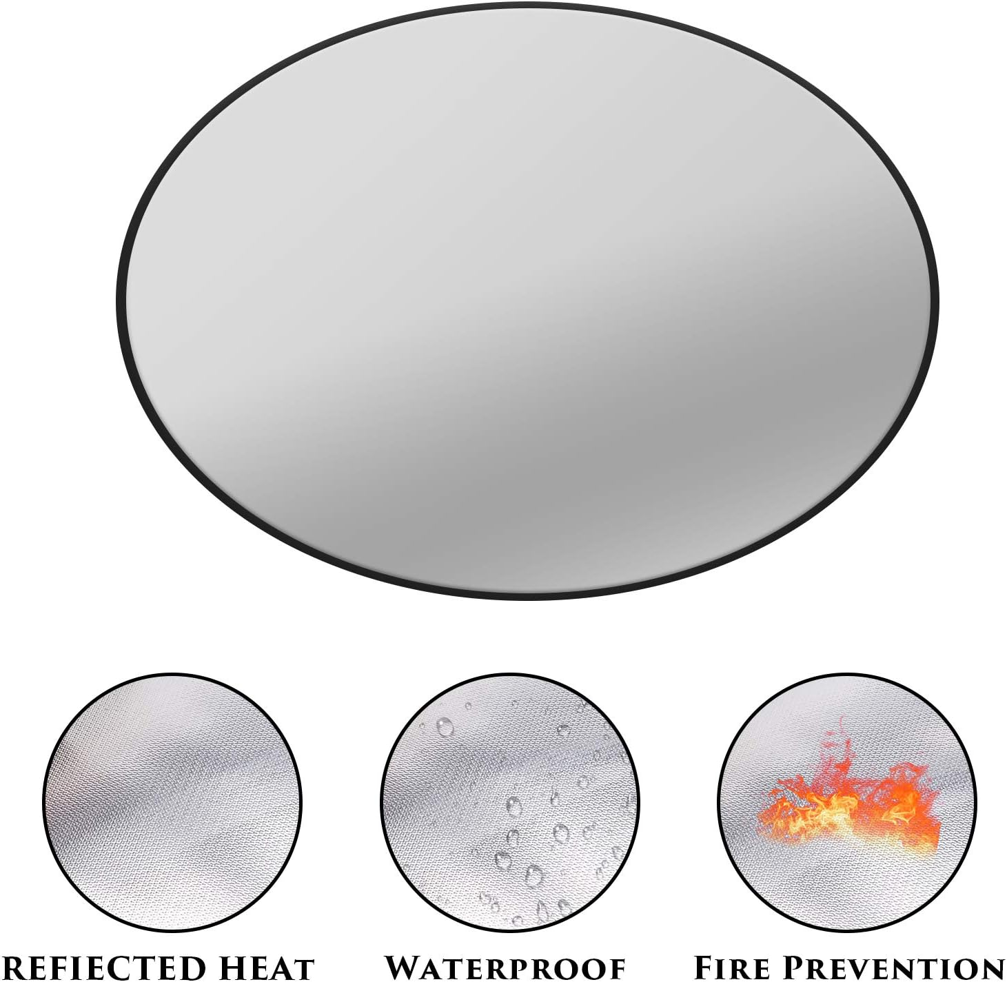 AIEX 24 Inch round Ember Fire Pit Mat, Fire Resistant Mat, Fireproof under Grill Mat, BBQ Mat, Floor Mat, Deck Protector, Firepad, Protect Deck Lawn Outdoor Patio from Embers image number 6