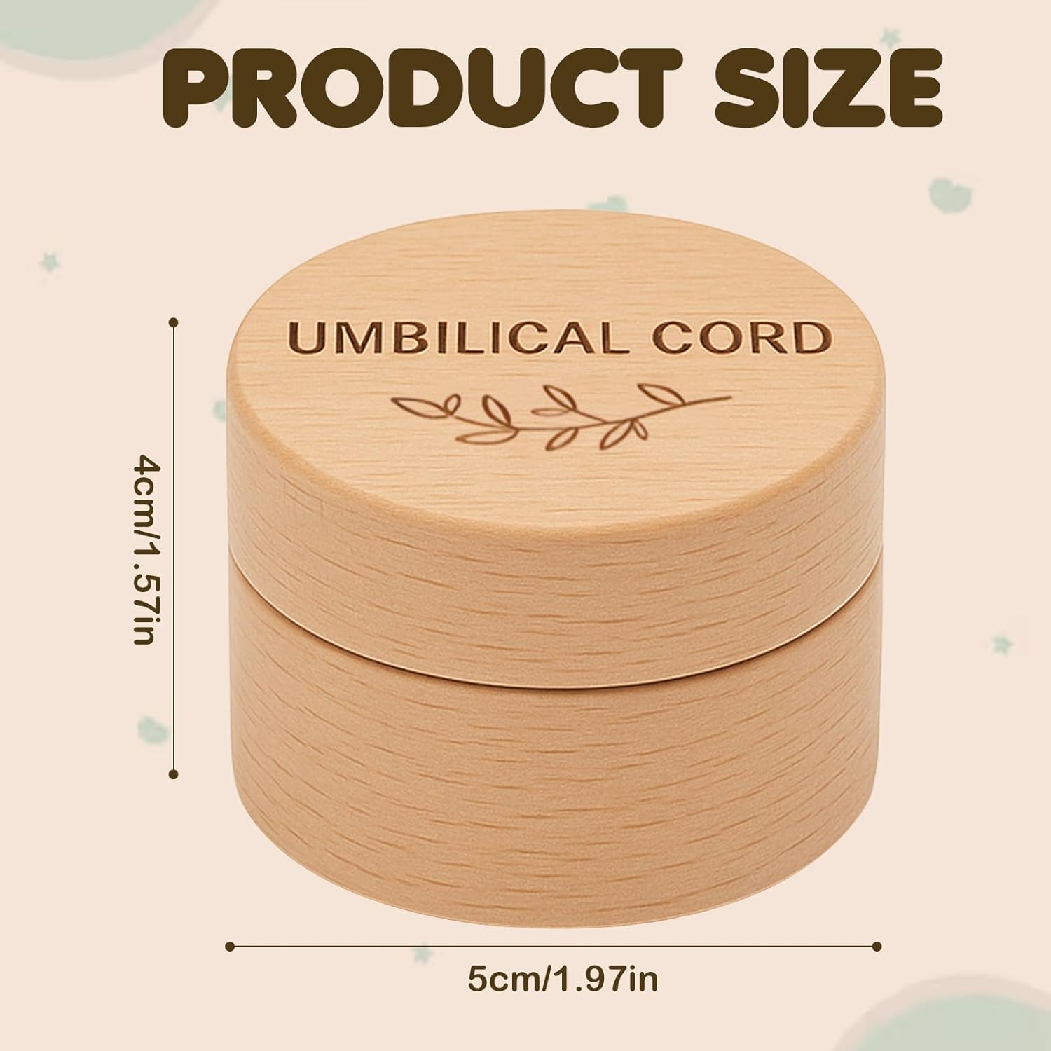 Ajcotahm Umbilical Cord Keepsake Box Wooden Cute Fetal Hair Memorial Tooth Box Kids Lost Teeth Storage Durable Baby Keepsake Gift for Christening Gift Baby Shower Pregnancy image number 5