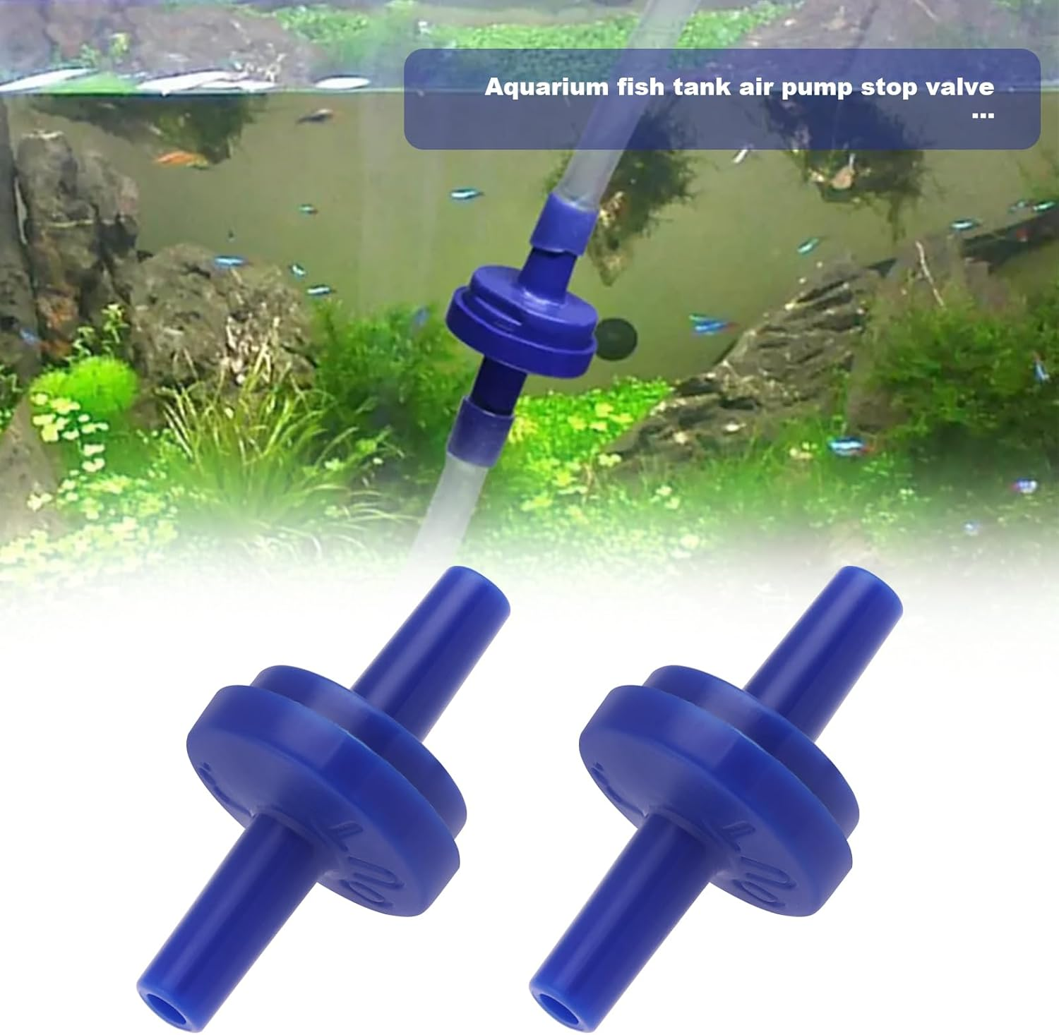 Emagtech 10Pcs Aquarium Air Pump Check Valve Fish Tank Water Flow Overflow Check Valve Outer Diameter 5Mm Length 36Mm for Aquariums and Fish Tanks Blue