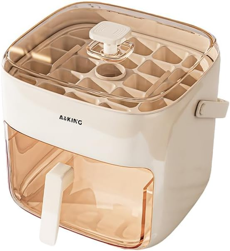 Multi-Purpose Ice Cube Maker Kit, 48-Cube Capacity with Locking Lid & Storage Container, Ideal for Home Bar, Office, RV &ndash; Compact & Reusable White image number 5