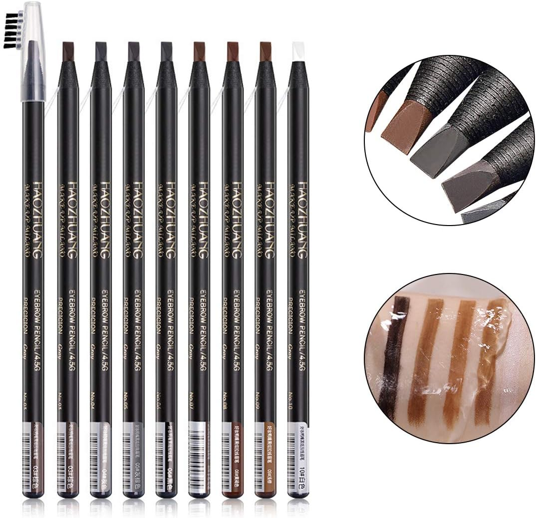 Guapa Microblading Eyebrows Pencil Waterproof Pull Cord Peel-Off Brow Pencil Set for Marking, Filling and Outlining, Tattoo Makeup and Permanent Makeup Eye Brow Liner Beauty (5Pcs, Black) image number 3