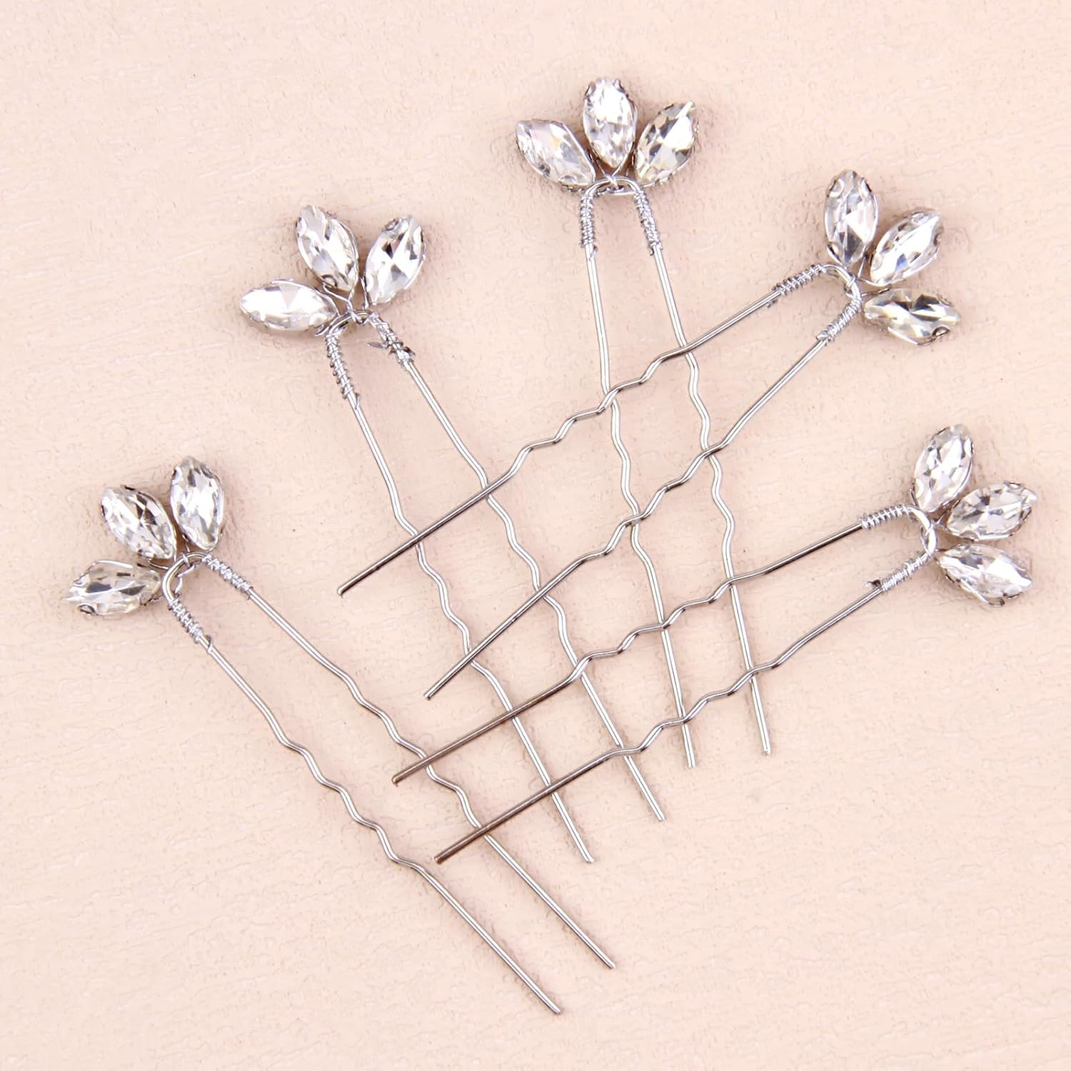 Forcine Capelli Cristallo Confezione Forcine Da- Sposa Eleganti in Oro Con Cristalli E Rhinestone, Accessori Capelli Luminosi per Donne E Ragazze, Ideali per Matrimoni E Occasioni Speciali, 5 Pieces image number 2