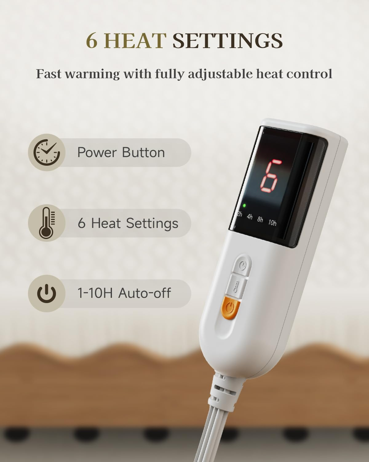 GOTCOZY Electric Blanket Double Size - Fitted Heated Underblanket Dual Control with 6 Heat Settings & 10 Hour Auto Off(193X137Cm) image number 1