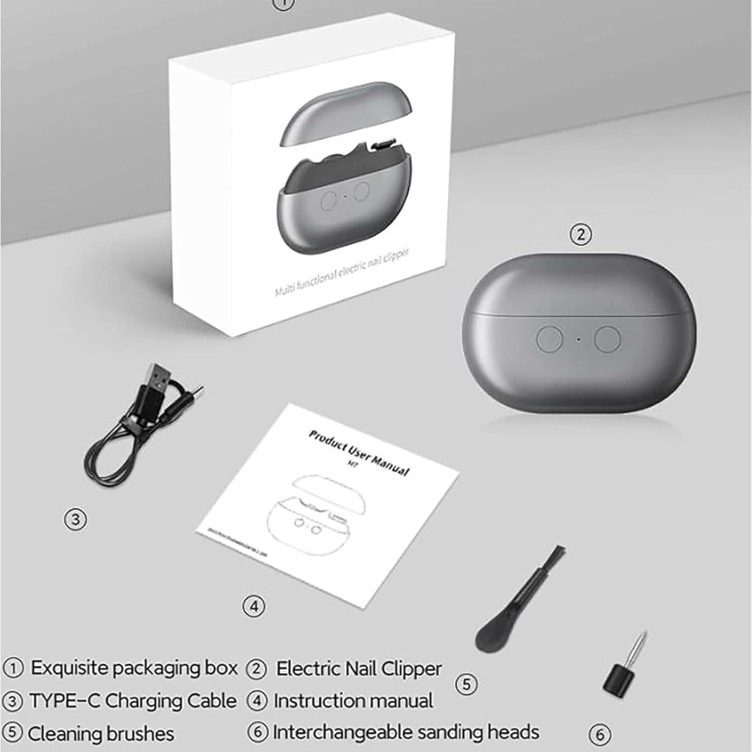 Vueeze Easyclip Smart Nail Clipper, Glosrity/Pubyfun Easy Clip 3-In-1 Multi-Functional Smart Electric Nail Clipper, Nail Trimmer Polisher with LED Light & Clip Storage (Black) - 2B image number 3