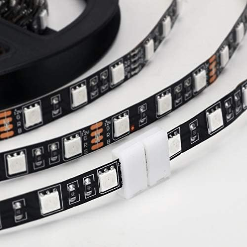 10Packs 4-Pin RGB LED Light Strip Connectors 10Mm Unwired Gapless Solderless Adapter Terminal Extension for SMD 5050 Multicolor LED Strip (10Pack 4PIN RGB Connector) image number 1