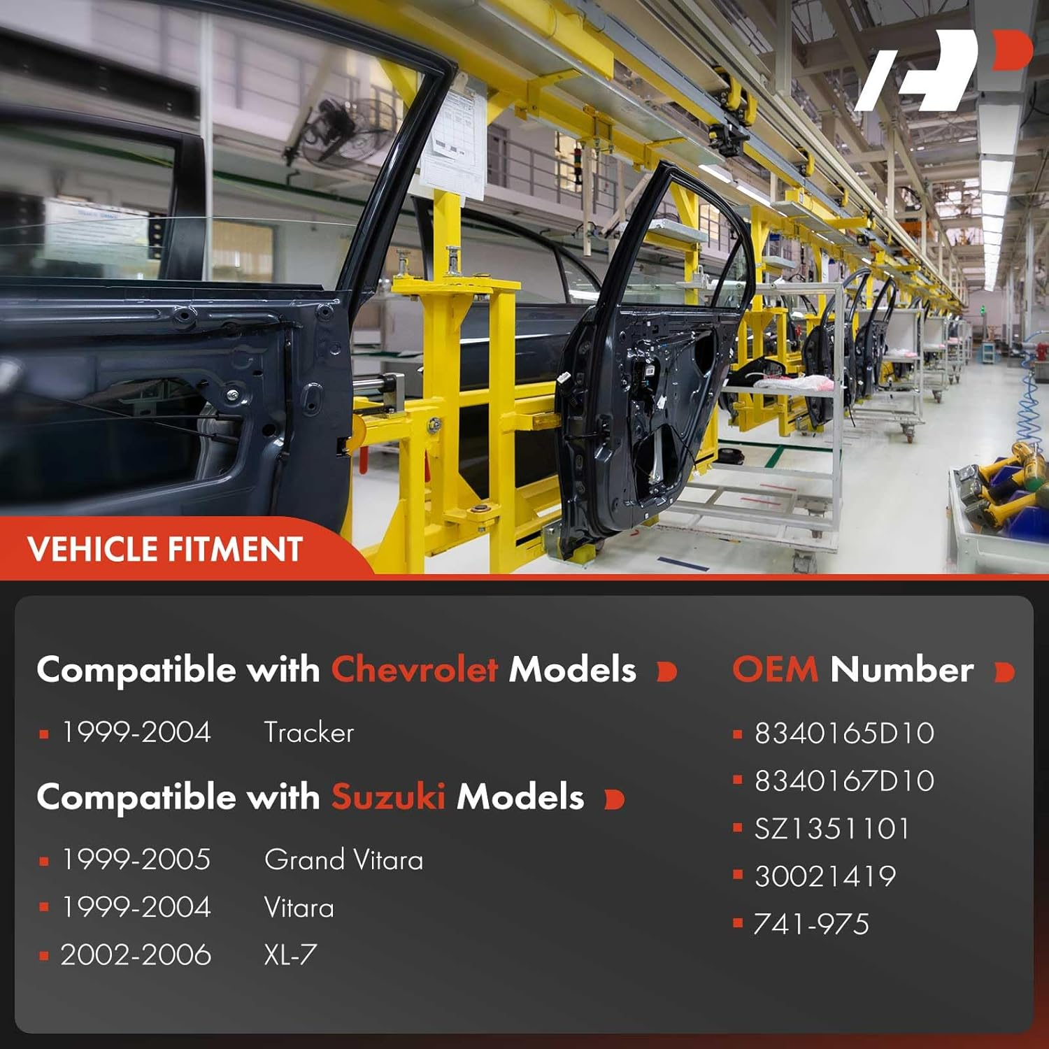 A-Premium Power Window Regulator with Motor Compatible with Chevy Tracker Suzuki Vitara Grand Vitara 1999-2004 Front Passenger Side image number 3