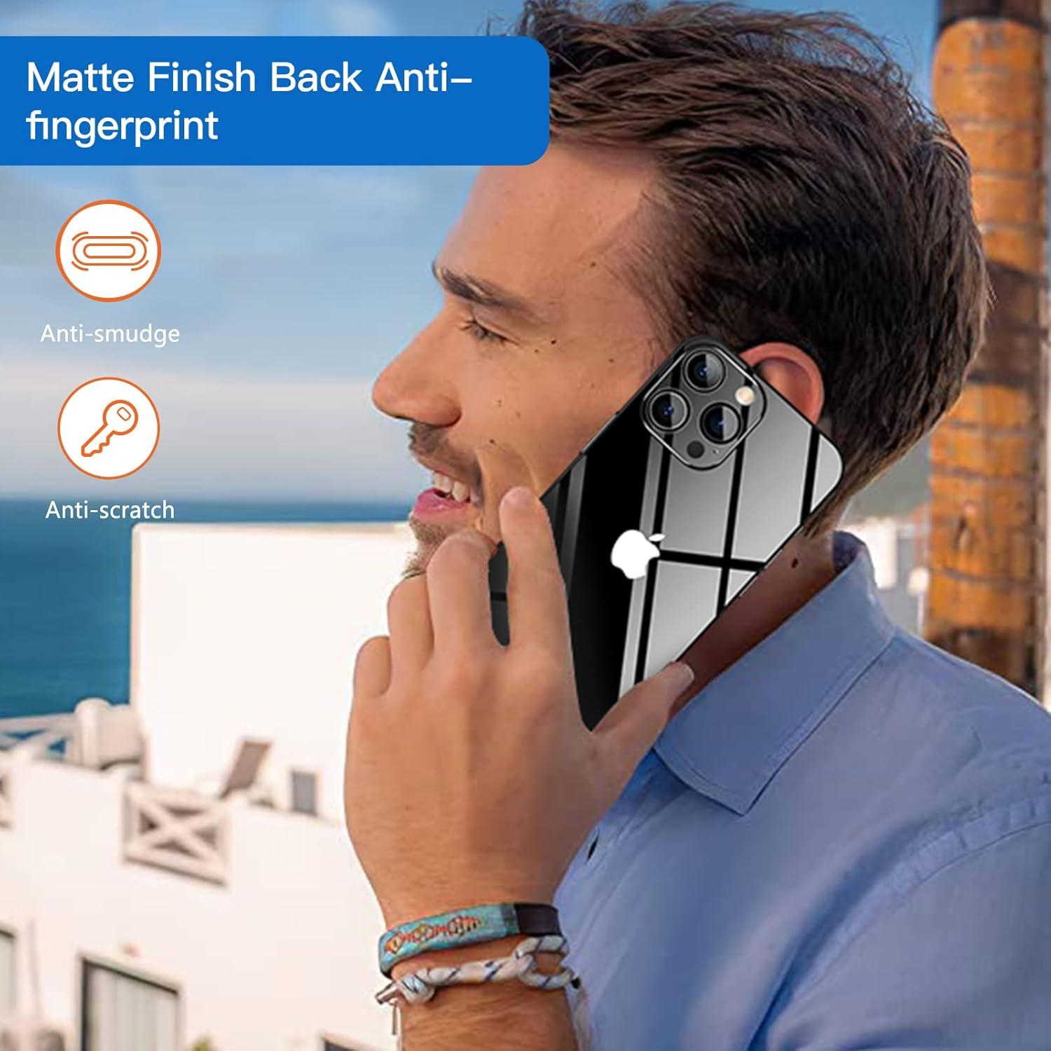 Purluct for Iphone 15 Pro Max Slim Case,Paper-Thin Transparent Finish Skin Back Case [Non Yellowing] Ultra Protective Cover with Camera Protection 6.7 Inch (Clear) MNYL04914 image number 1