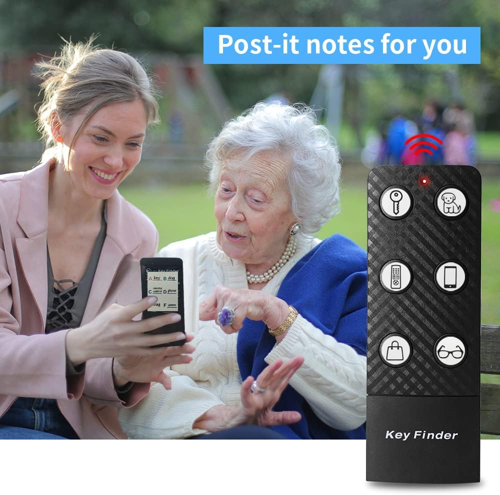 Key Finder Chlovoe RF Item Locator with 2 Transmitters and 6 Receivers 85Db Loud Beeps Wireless Key Finder Locator for Finding Wallet Remote Key Phone Glasses image number 1