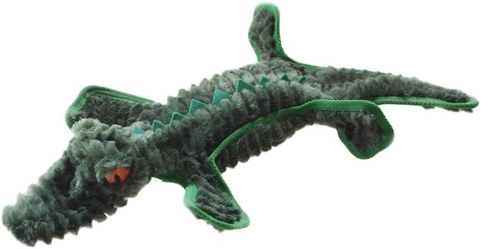 Ruff Play Extra Tuff Plush Crocodile Flat Dog Toy, Green - Dog Teething Toy, Chew Toys, Extremely Durable, for Aggressive Chewers, Extra Tough Dog Toys, Squeaky Dog Toy, Aids Dogs Dental Health