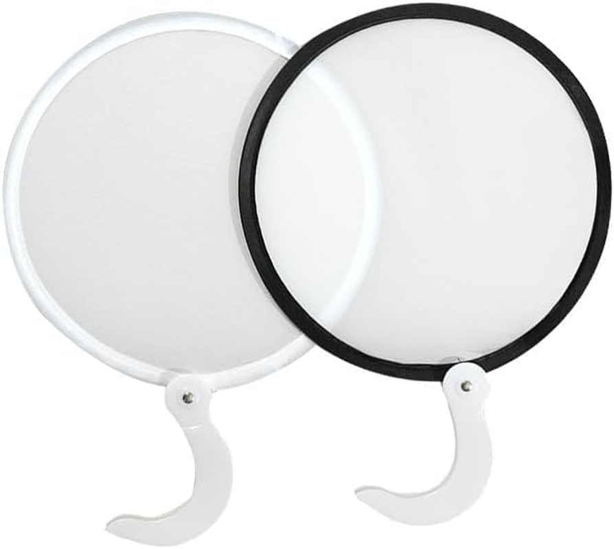 2 Pcs Foldable Fan,Handheld round Folding Fan,White Hand Held Fans，Plastic Mini Fan for Wedding, Home Decoration,Children'S Painting Diy,Dancing Party Summer Performance image number 5