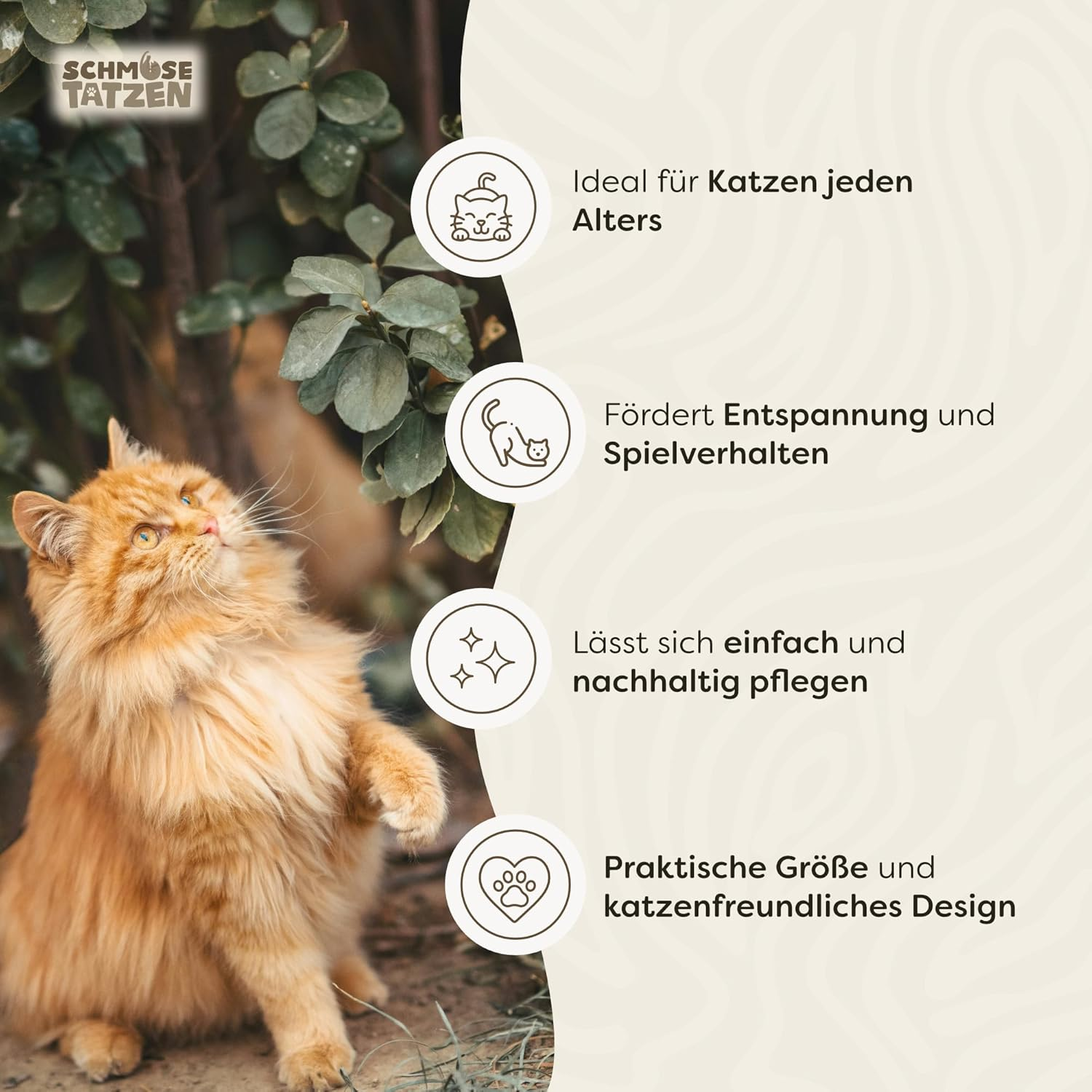 BT TOBIAS BRUNNER Scented and Cuddly Cushion for Cats with Valerian, Set of 2 (2 Pieces), 4Cats Scented Cushion, Made in Germany, Fun Cat Fun for All Breeds image number 6