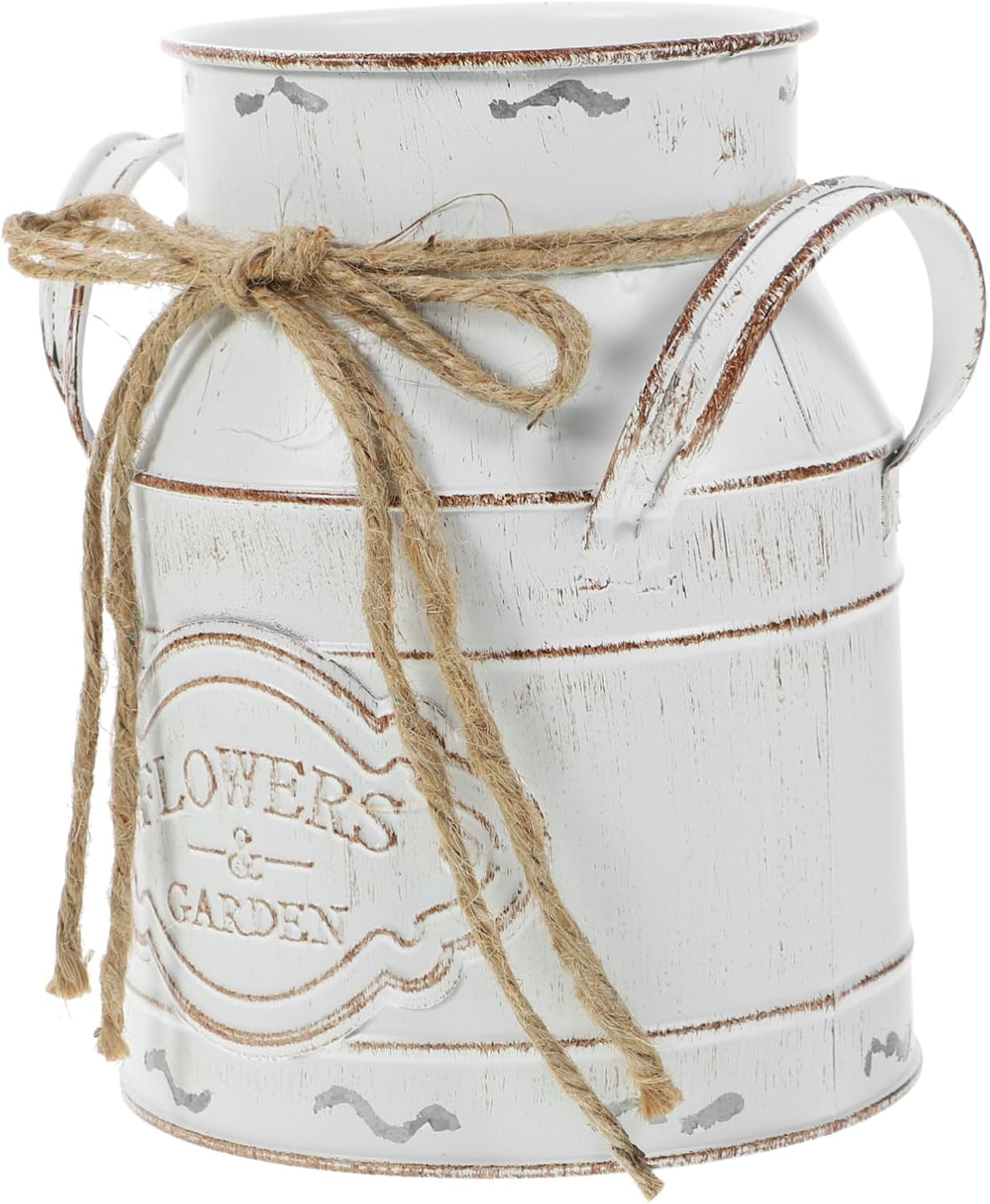 ORFOFE Retro Iron Flower Bucket for Desktop Garden Supplies Creative Planting Floral Vase Decor Handle Iron Bucket Flower Vase for Plant image number 6