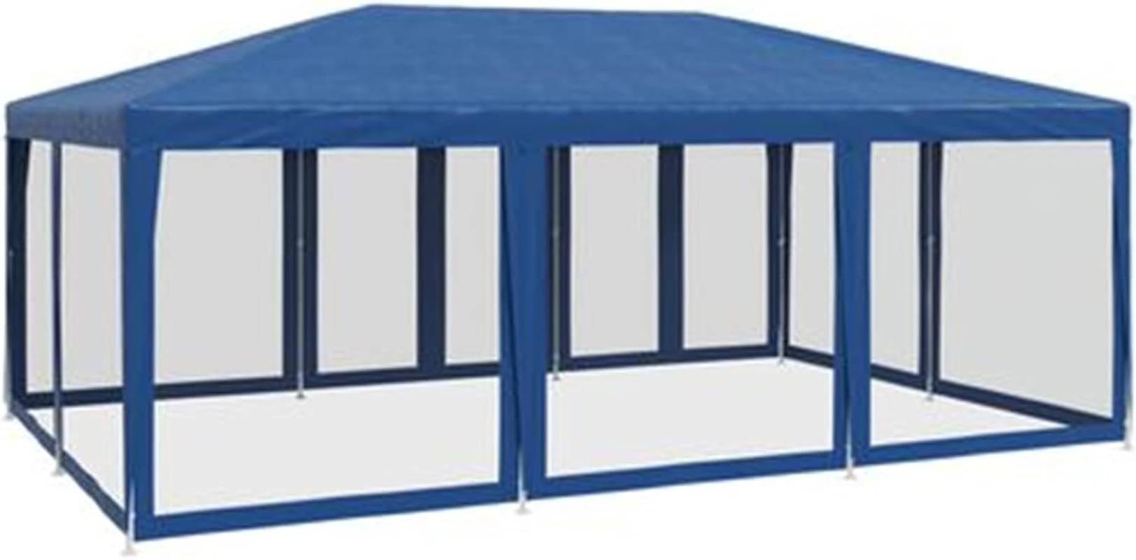 6X4M Marquee Gazebo, Camping Tent Wedding Gazebos Garden Shed 10 Mesh Sidewalls Outdoor Party Canopy Water Resistant and UV Patio Carport Car, Blue image number 5