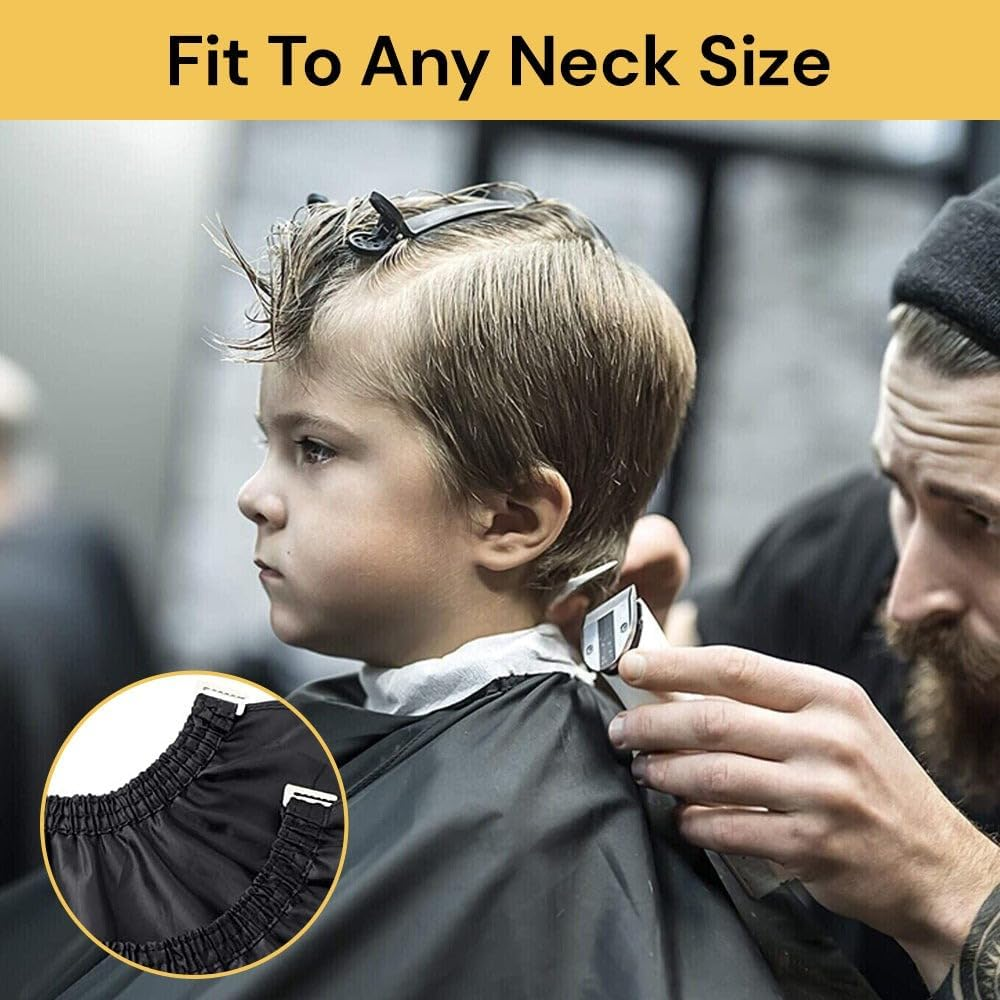 Spendeal Professional Salon Barber Cape for Men Women - Hairdressing Capes Waterproof Hair Cutting Cape with Adjustable Snap Closure, Salon Equipment for Hair Stylist and Home Use 128 * 84 Cm, Black image number 5