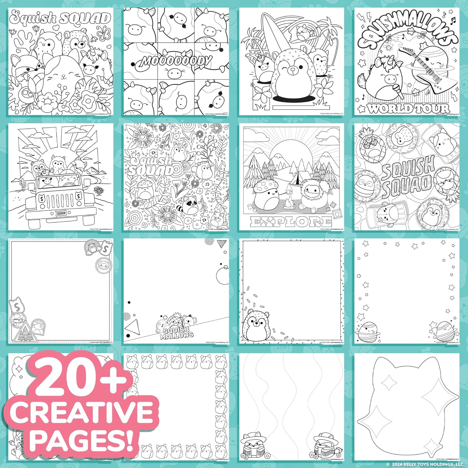 Original Squishmallows Sketchbook, over 20 Stationery Supplies, Features Squishmallows Scrapbook Stickers, Cam the Cat Fidget Toy, Drawing Paper, Great Kids Craft, Coloring Books for Kids Ages 4-8 image number 3