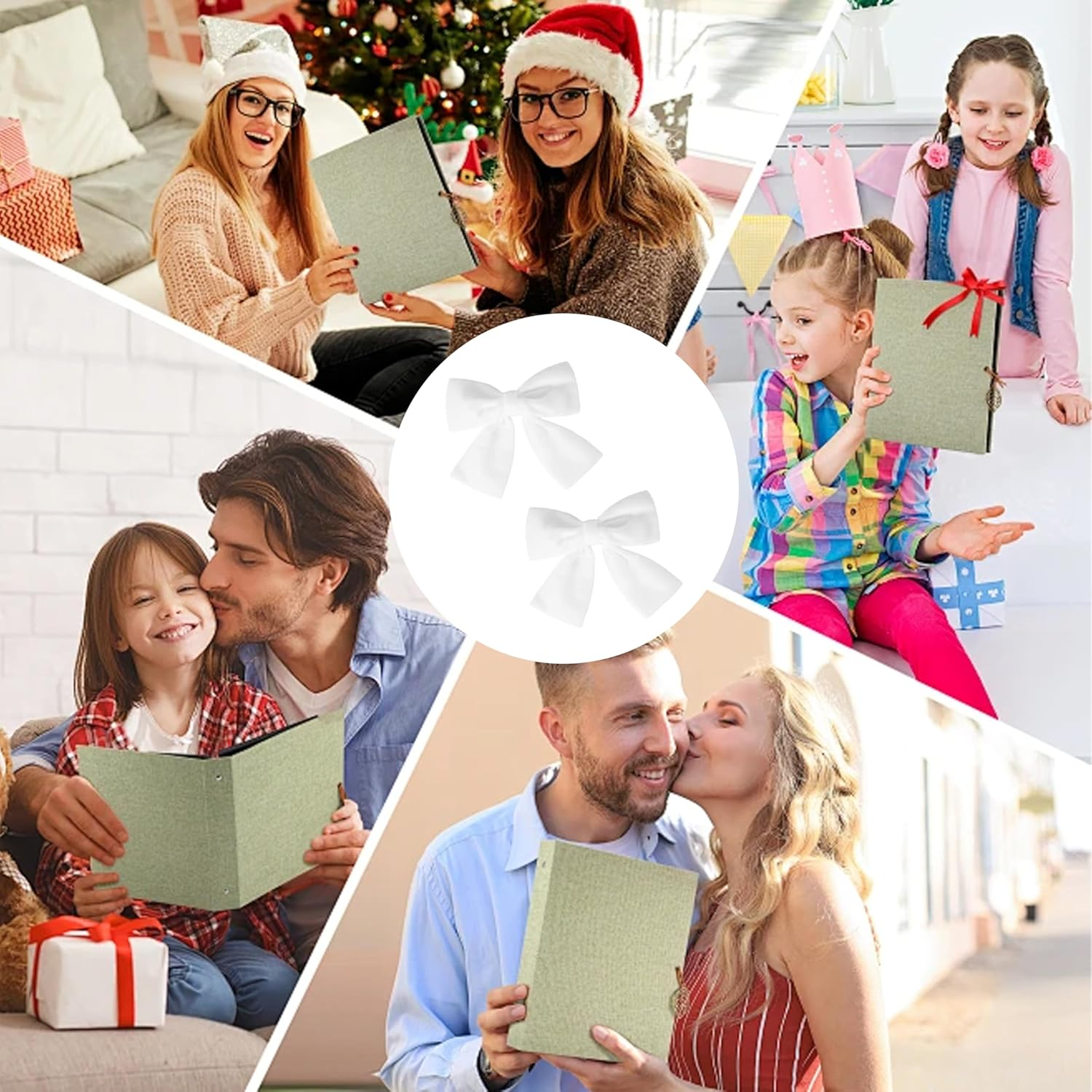 SANTUO Elegant Hair Bow Hair Clip - 2 Pieces Hair Clip Bow for Women & Girls, Vintage Velvet Hair Bows Accessory in (White) image number 1