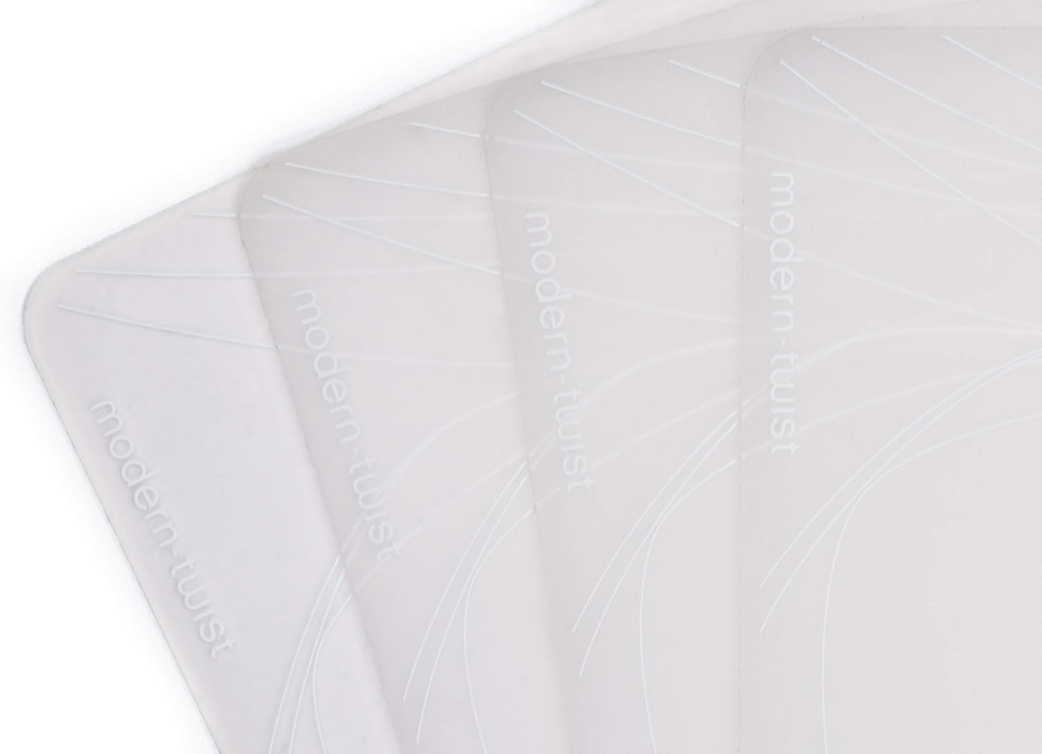 Modern-Twist 100% Plastic Free Silicone Tabletop, Dining, Decoration, Modern Design, Placemat Rectangle, White image number 3