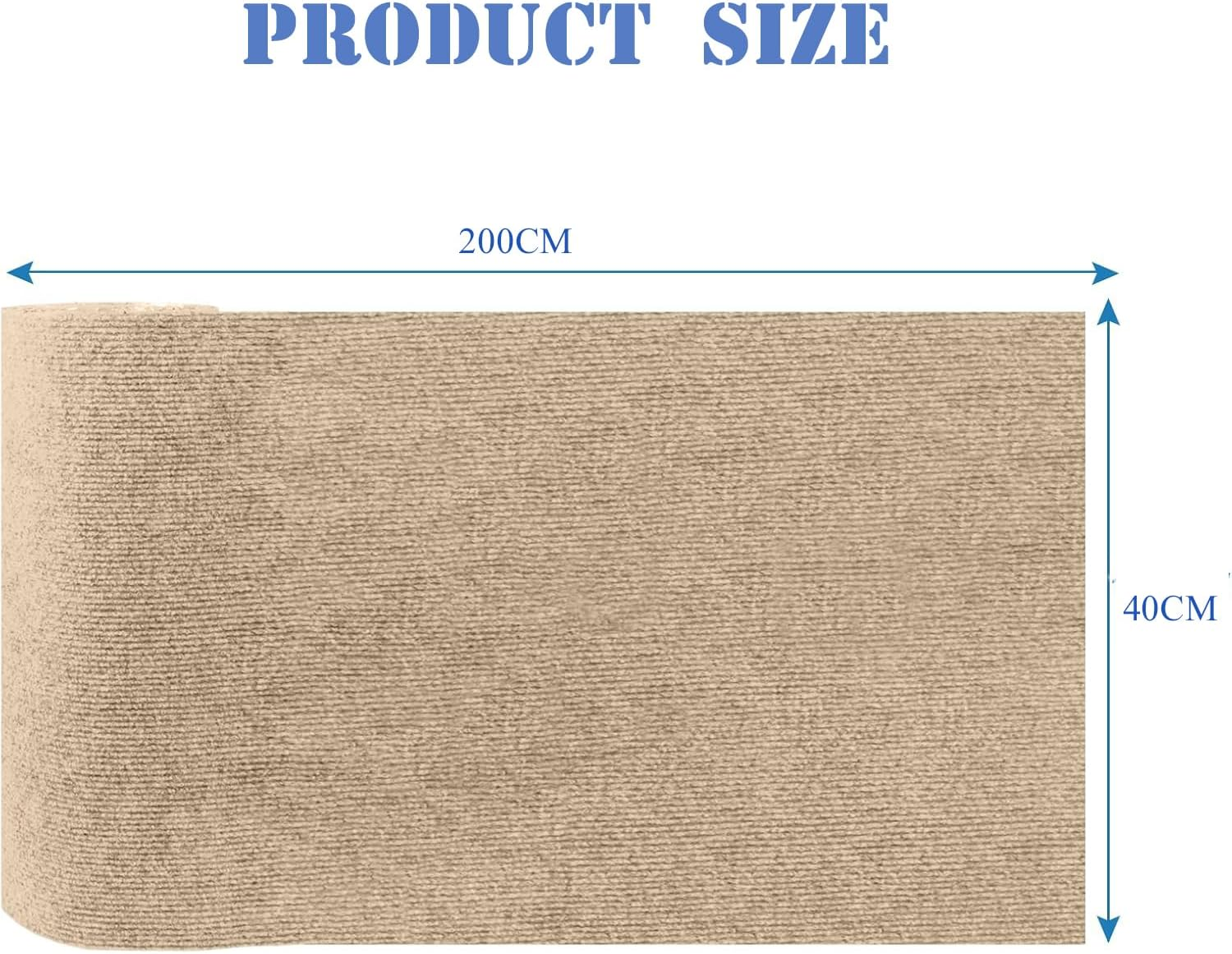 200 Cm X 40 Cm Self-Adhesive Cat Scratching Mat, DIY Trimmable Scratching Board for Cats, Cat Scratching Mat, Scratch Protection Sofa Cat, Scratching Mat, Self-Adhesive for Wall (Khkai)