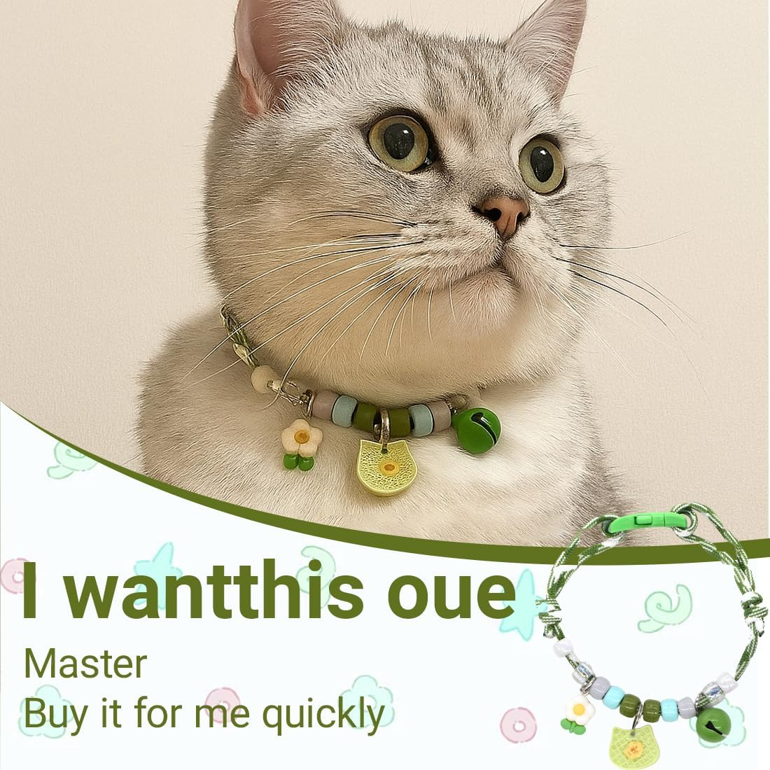 Kitten Collars with Bells, Personalised Pet Accessories, Adjustable Collars for Girls and Boys, Collars, Cat Collars with Safety Buckles image number 1