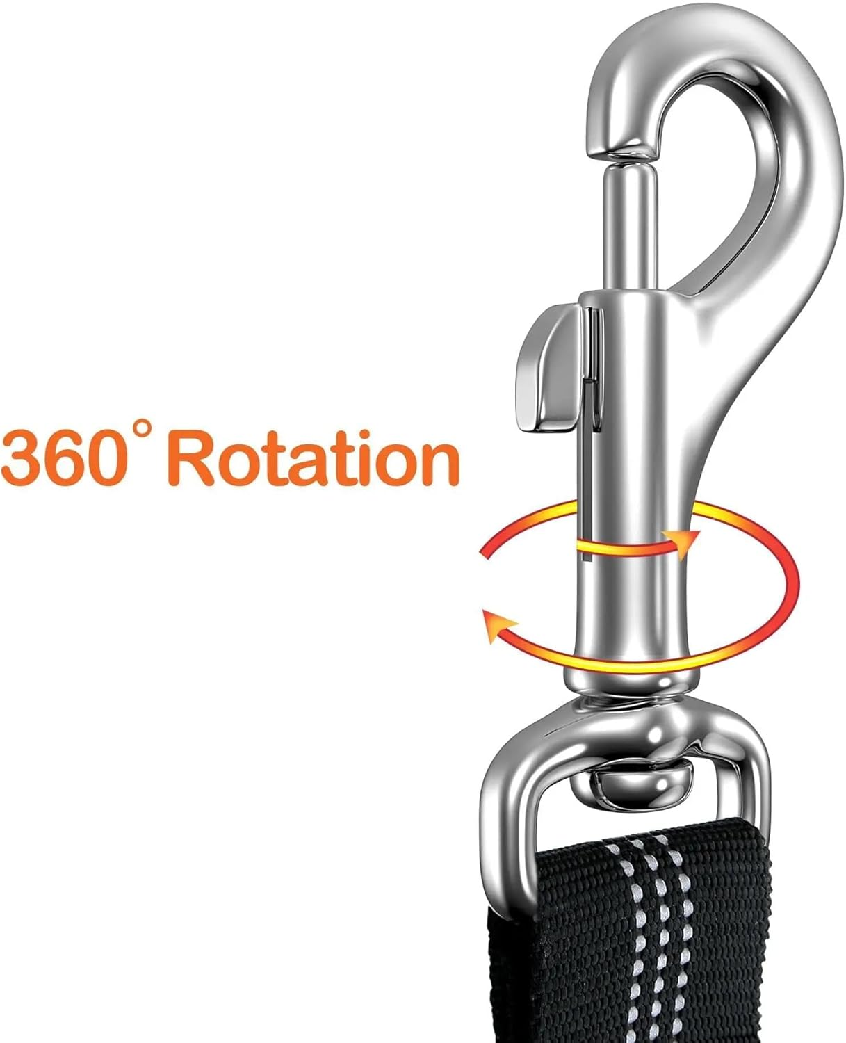 2 in 1 Dog Car Seatbelts, Pet Safe Guard Car Seat Belt Headrest Restraint Clip, Adjustable Dog Car Harness Belt with Anti-Shock Elastic Bungee Buffer (Black) image number 6