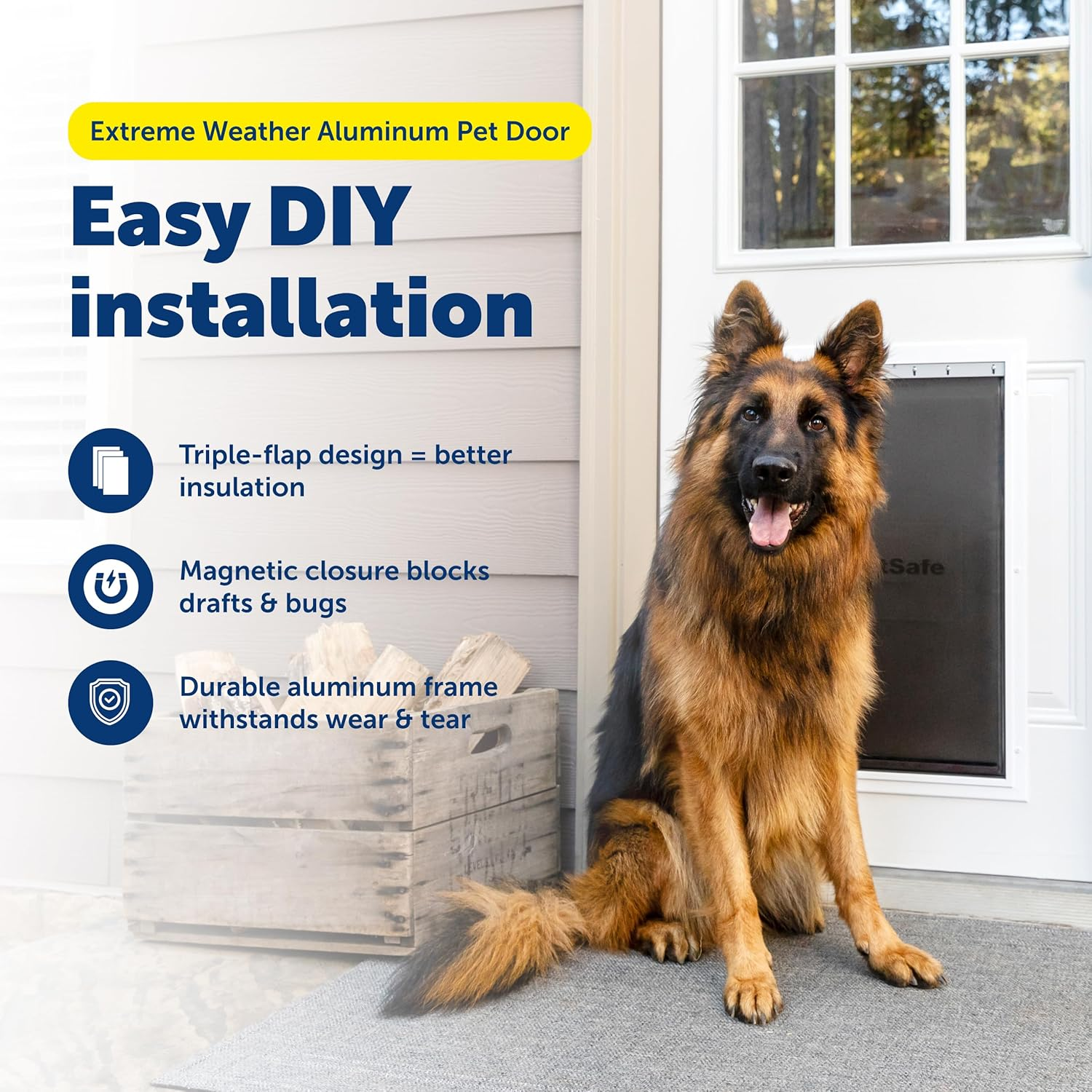 Petsafe Extreme Weather Energy Efficient Aluminium Pet Door for Cats and Dogs &ndash; Insulated Flap System &ndash; Extra Large (XL) image number 3