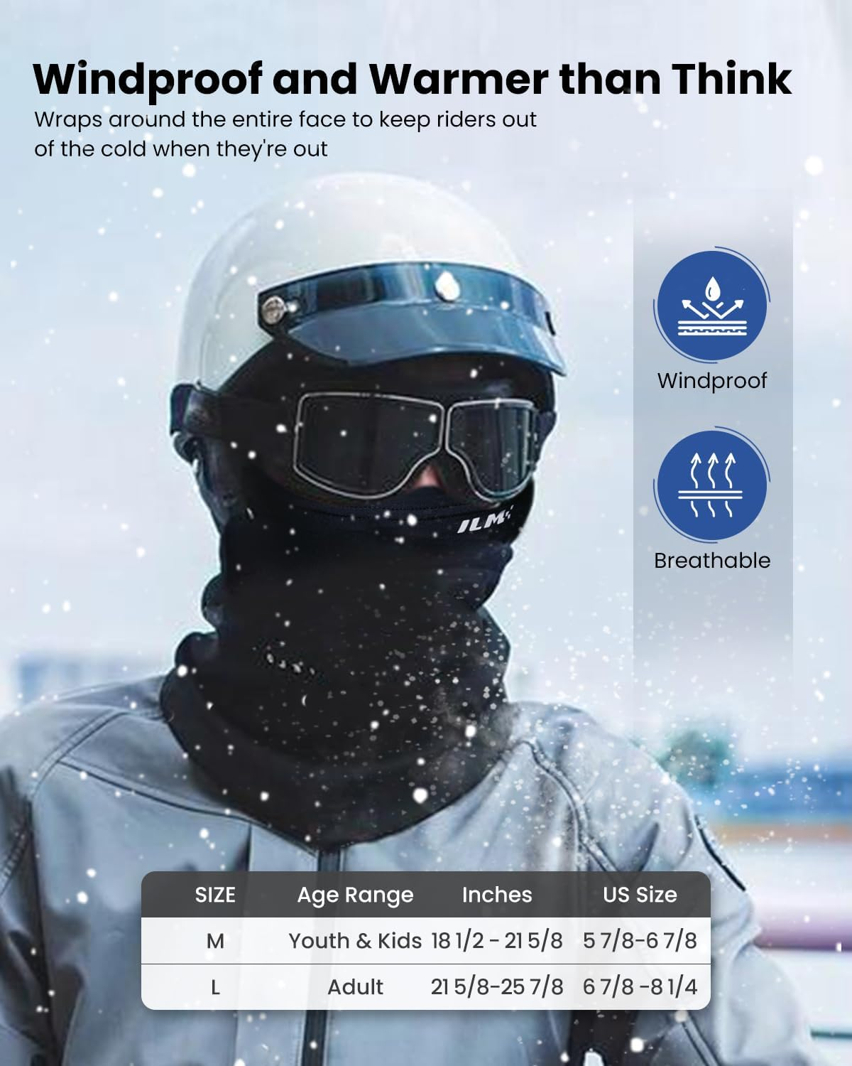 ILM Motorcycle Balaclava Face Mask for Ski Snowboard Cycling Working Hunting image number 5
