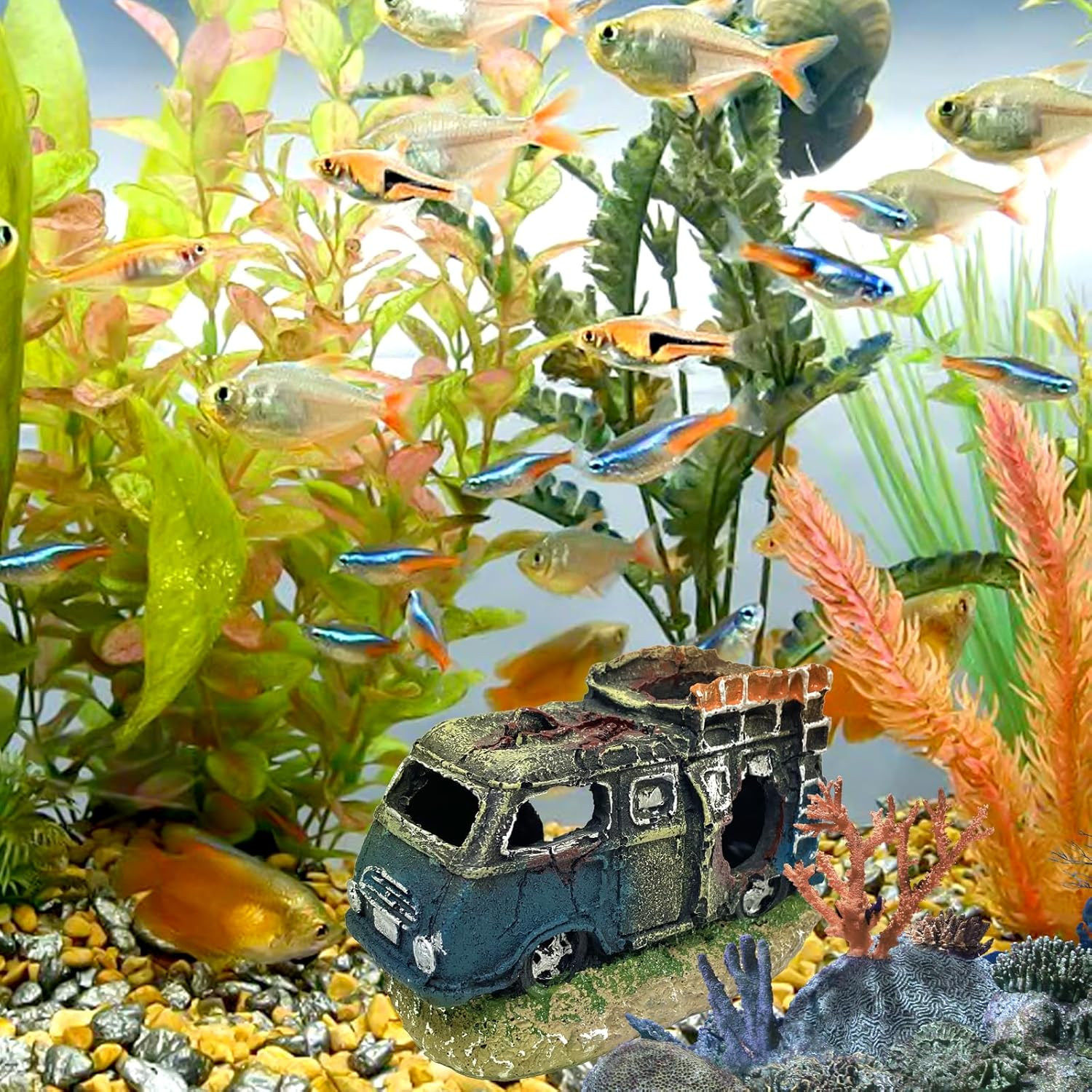 Aquarium Decoration, Fish Tank Ornament Ornaments, Landscape Pineapple House Cave for Underwater Decoration Plastic Decor - D image number 4