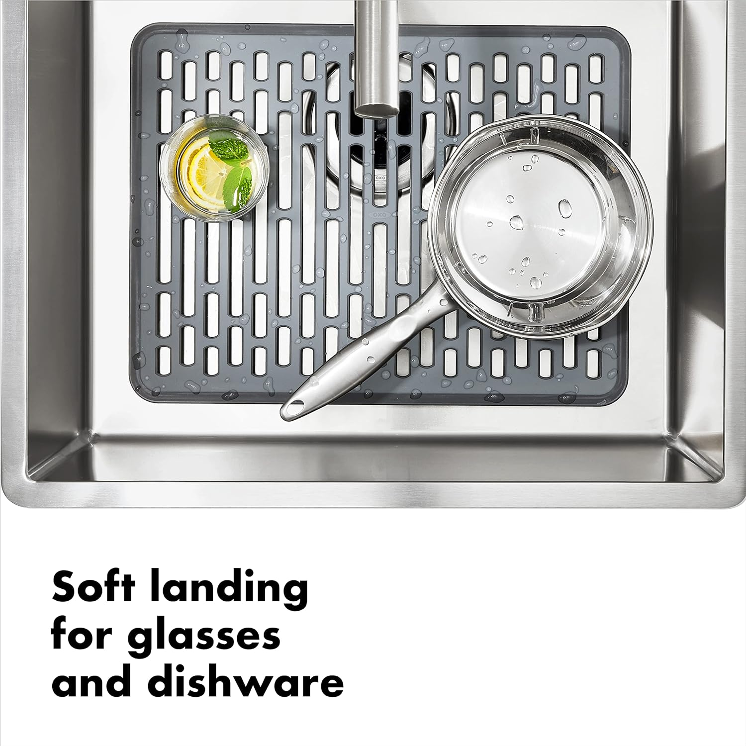 OXO Good Grips Silicone Sink Mat - Large,Silver image number 3