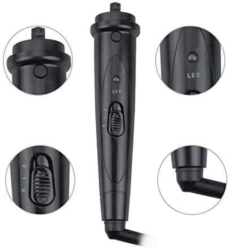 Zealite Hair Culer Curling Wand 3 in 1, Curling Iron Set with 3 Interchangeable Ceramic Barrels and a Heat Protective Glove Black image number 4