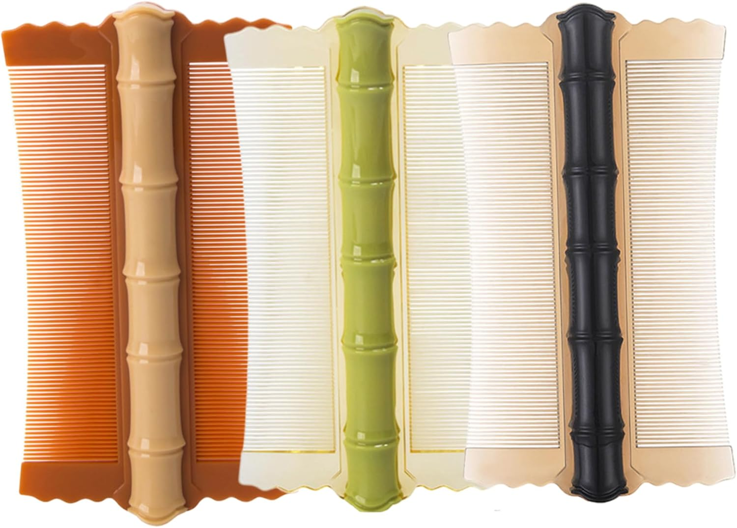 Dandruff Comb 3PCS PP Bamboo Styling Double-Sided Fine Teeth Lice Comb Thick Hair Flea Comb Comfortable Lice Brush for Kids Adults 4.9X2.8 Inch Flea Comb Lice Combs for Thick Hair Lice Comb image number 5