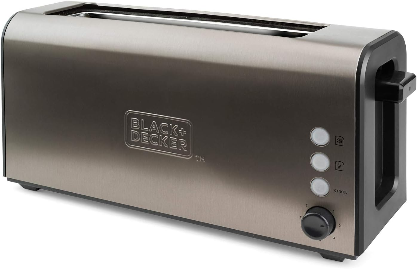 Black+Decker ES9600070B BXTO1000E Toaster, 1000, Stainless Steel, Grey, 1 Slot Chamber image number 5