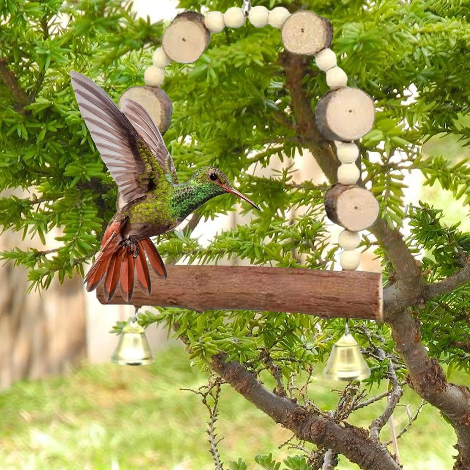 Bird Swing,Bird Perches for Parrots - Bird Swing Chewing Toys for Conures, Cockatiels, Budgies and Parrots, Bird Cage Accessories Puchen image number 3