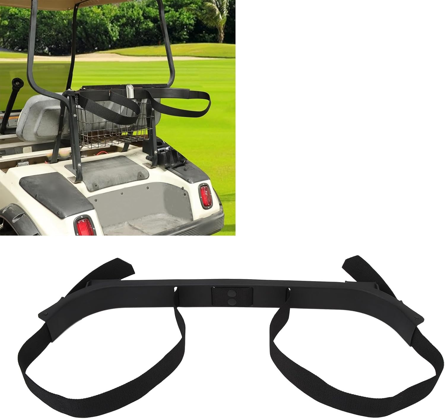 Cart Bag Rack Retainer Strap, 71856 G01 Rear Seat Bag Holder Replacement, Space Saving Bag Holder Strap Bracket Rack Assembly for EZGO Medalist TXT DCS PDS image number 3