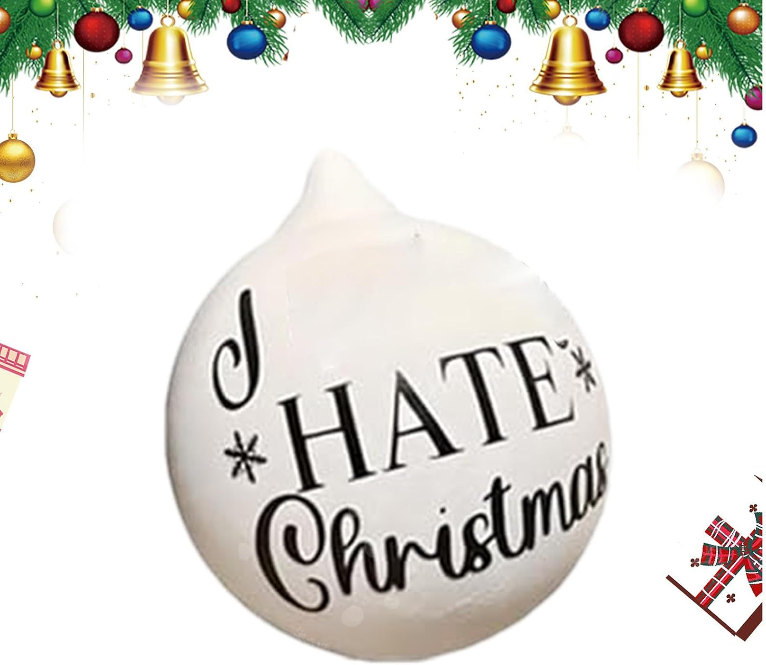 Christmas Funny Offensive Bauble | Rude Christmas Baubles | Hanging Christmas Tree Decorations with Humorous Phrases | Rude Baubles Ball Christmas Ornaments for Home Decor