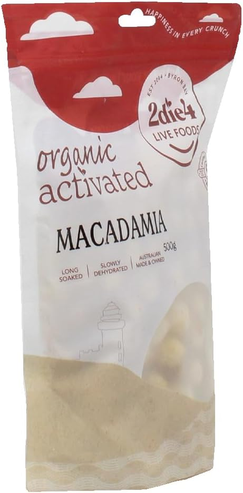 2Die4 Live Foods Activated Organic Macadamias 500G image number 1
