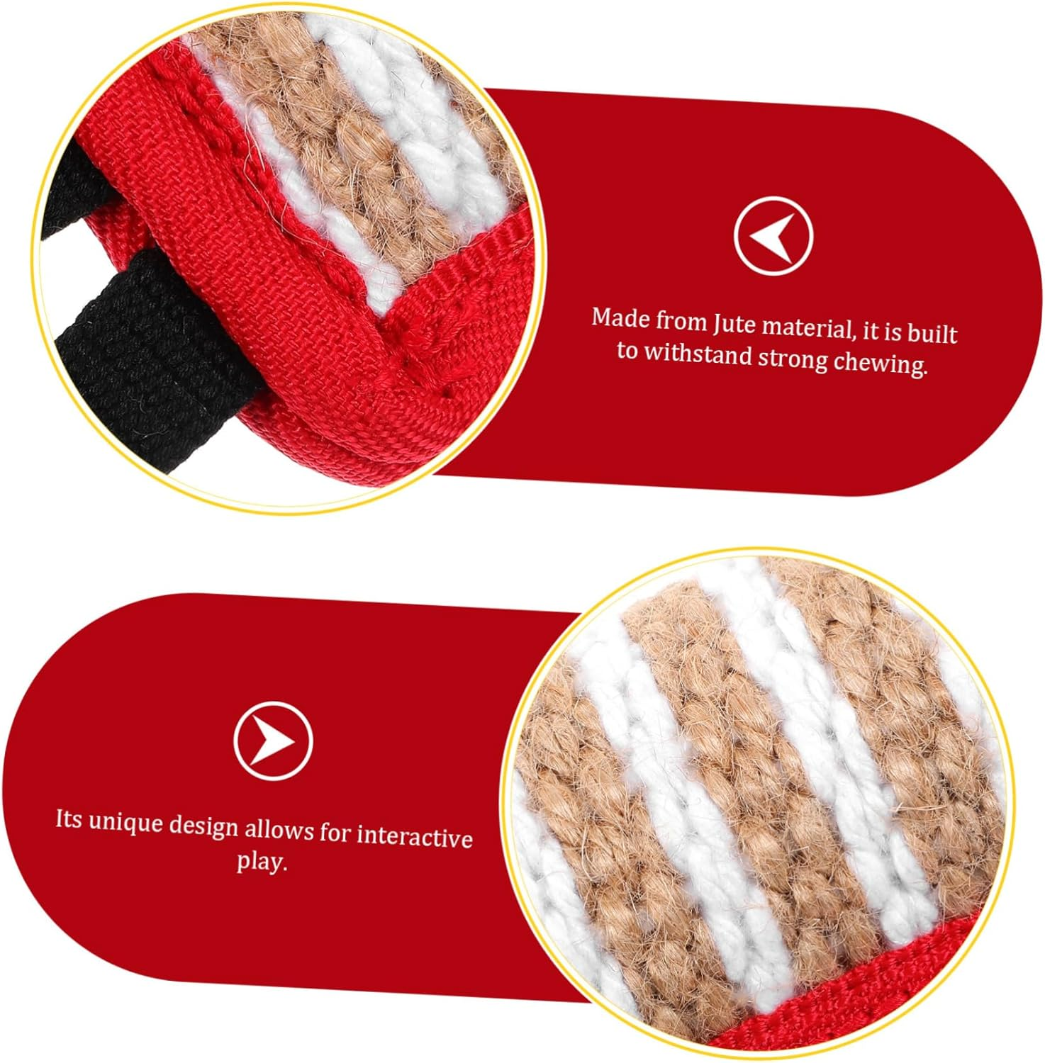 WOONEKY Dog Jute Bite Pillow Toy Interactive Training Equipment for Large Dogs Chew Resistant Toy for Bonding and Molar Exercise image number 2