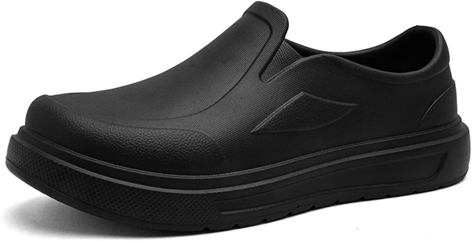 Men'S Oil Resistant Waterproof Slip-On Chef Shoes Comfort Lightweight Non Slip Work Penny Shoes Kitchen Outdoor Outdoor Loafers