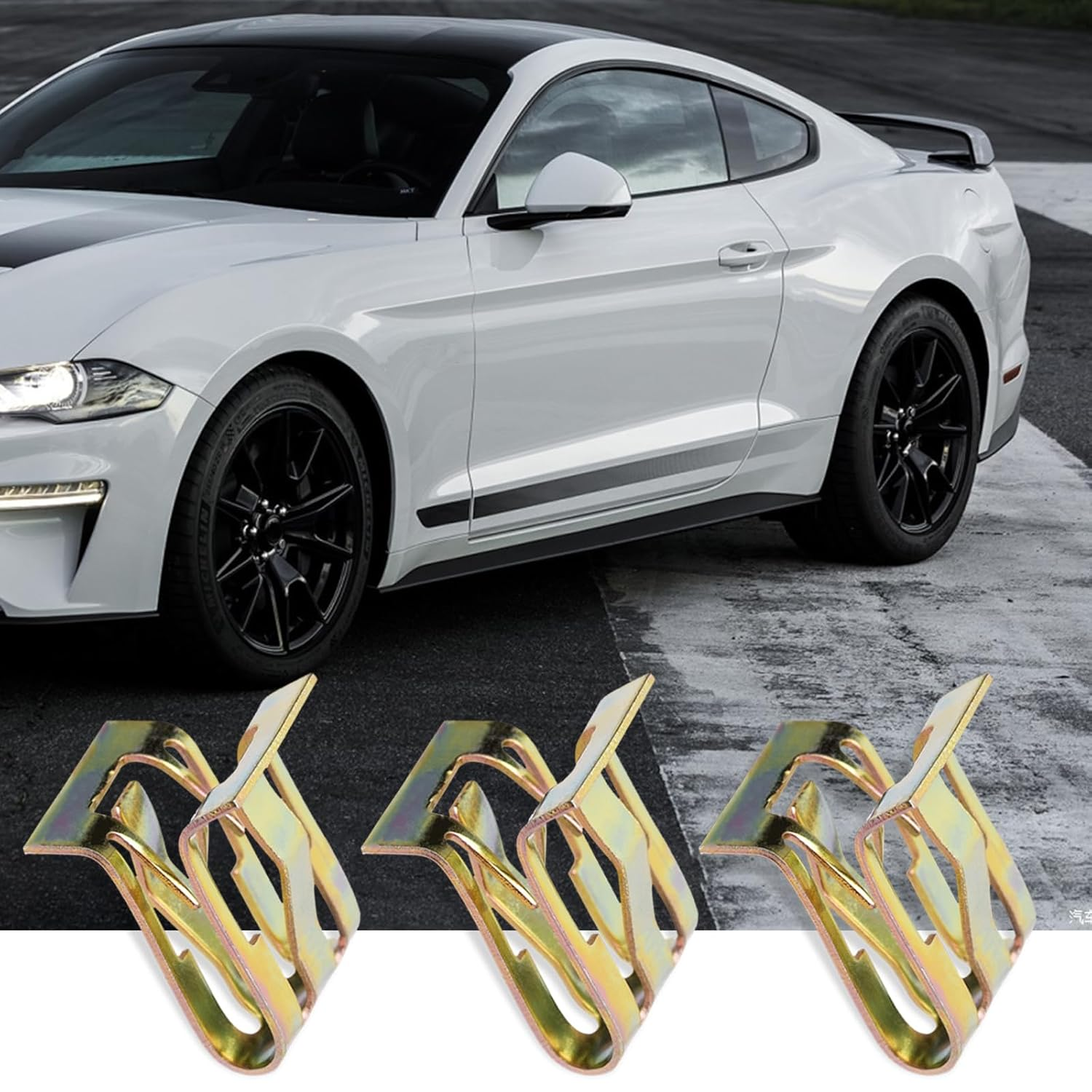 15 PCS Car Fixed Lining Plate Buckle Set, 0.67" X 0.59" Metal U-Shaped Lift Gate Trim Panel Clip, Console Dashboard Trim Clamp Replacement, Universal for Cars Repair Accessories (Gold)