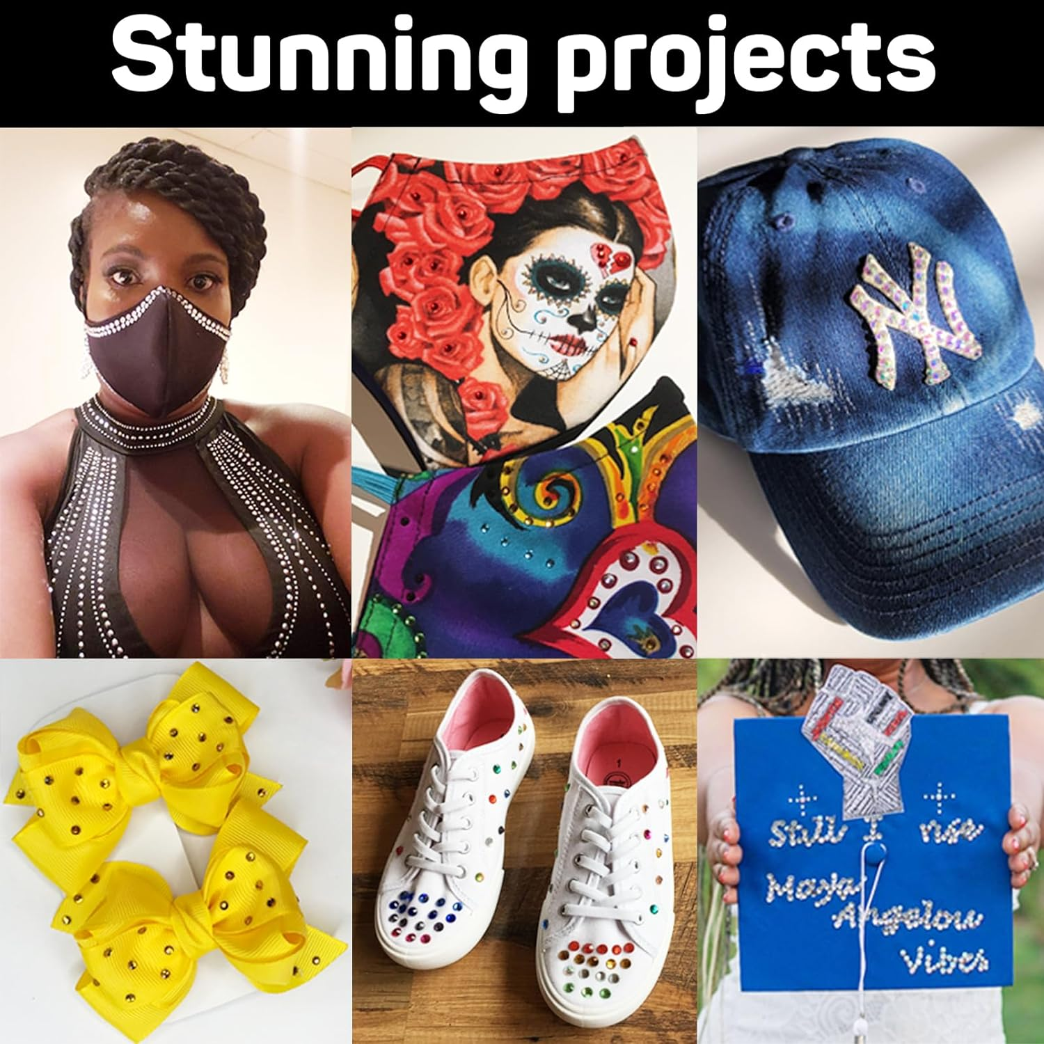 Hotfix Applicator, Hot Fix Rhinestones Setter Applicator Tool, Bedazzle Kit with Rhinestones,3 Boxes Ab,Rainbow,Clear,Color Rhinestones, Including Tips, Tweezers, Pencil, Tray, SS10,SS16,SS20, 4360Pcs image number 5