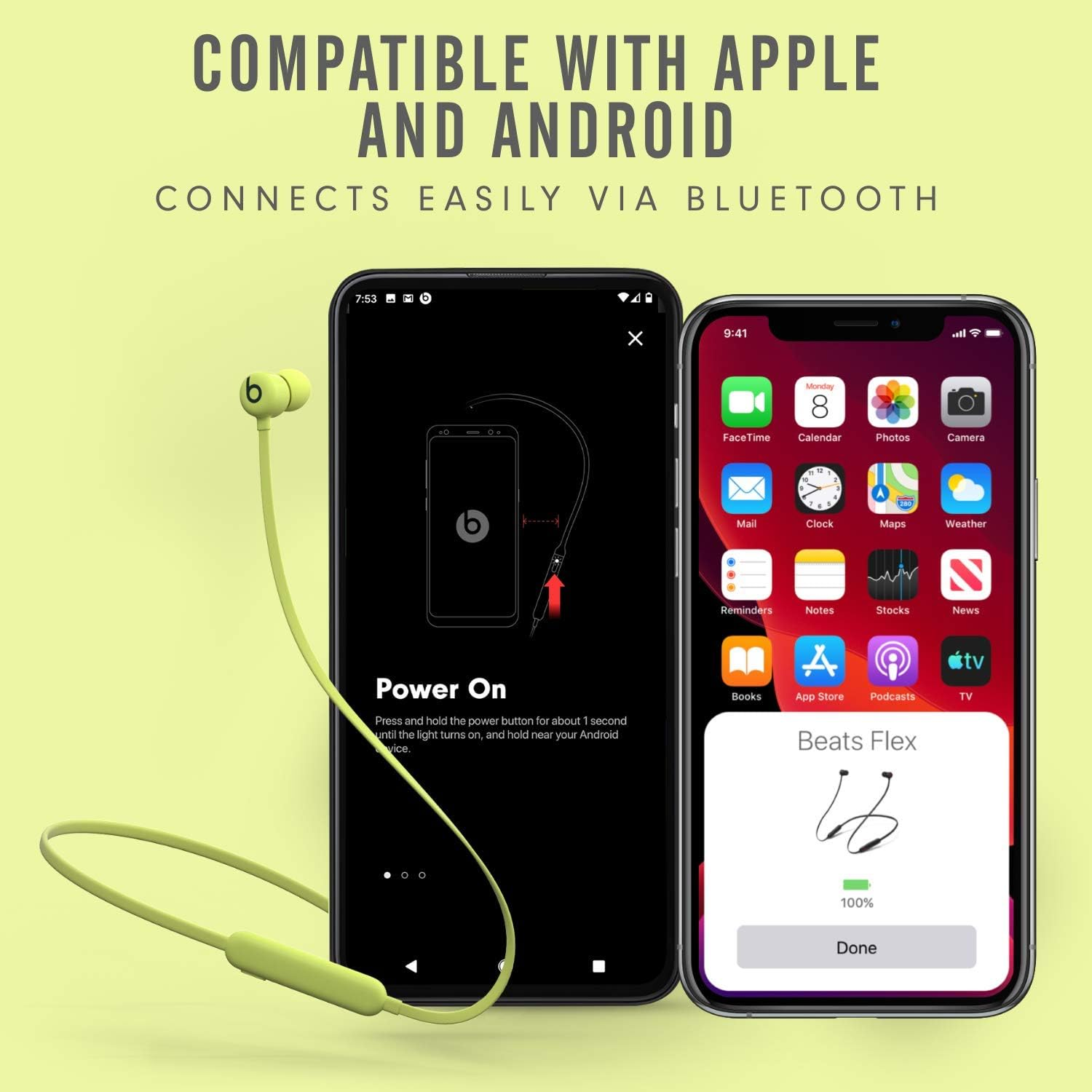 Beats Flex Wireless Earphones &ndash; Apple W1 Headphone Chip, Magnetic Earbuds, Class 1 Bluetooth, 12 Hours of Listening Time - Blue (Latest Model)