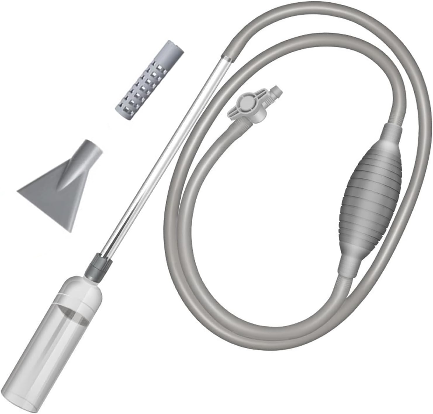 8.5FT Aquarium Water Changer Gravel Vacuum for Fish Tank Cleaning Tools with Clip, Siphon Universal Quick Pump Aquarium Water Changing image number 2