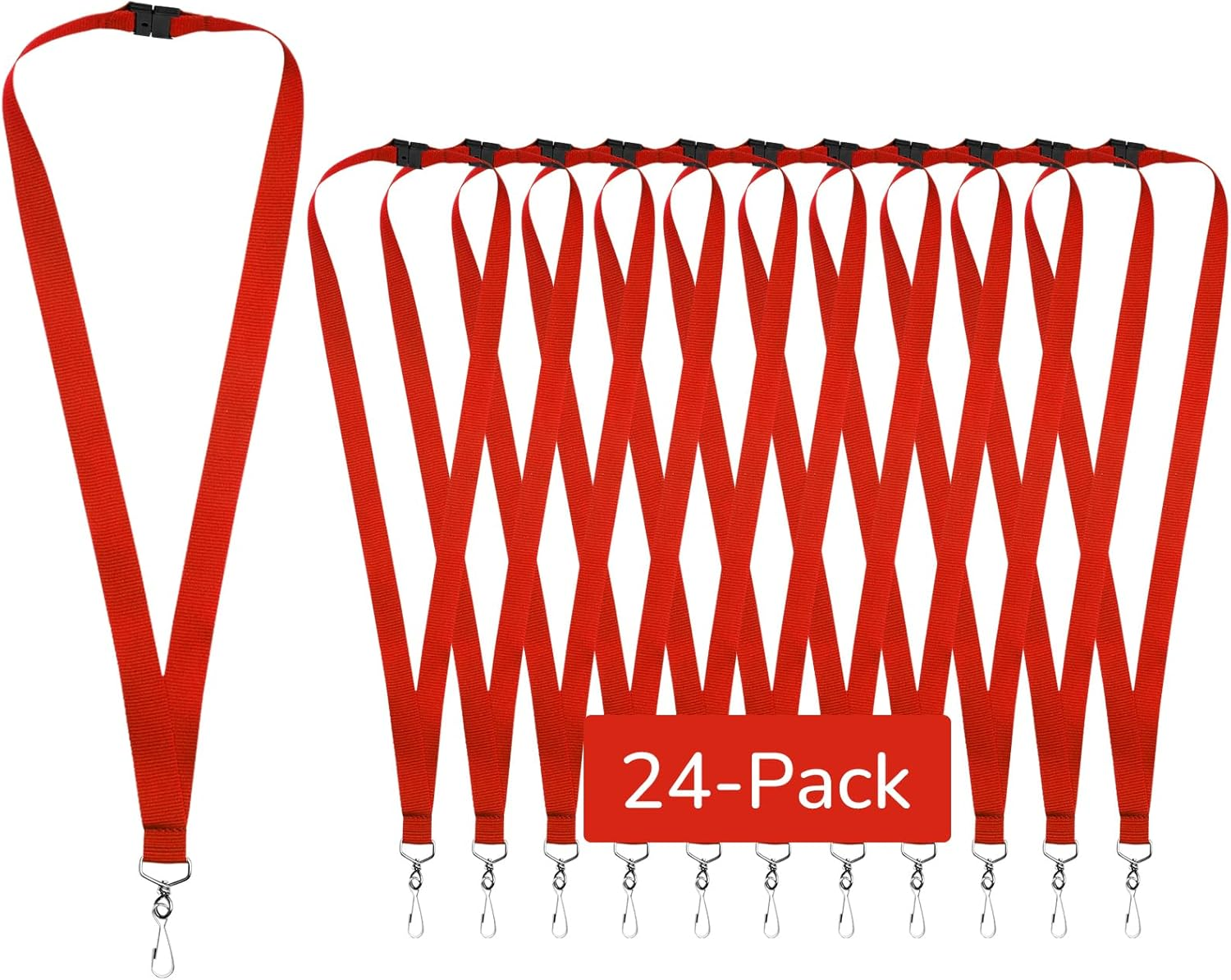 12-Pack Purple Breakaway Lanyards with Metal Hook, Durable Polyester Neck Straps for ID Cards, Keys, Office, School & Events image number 3