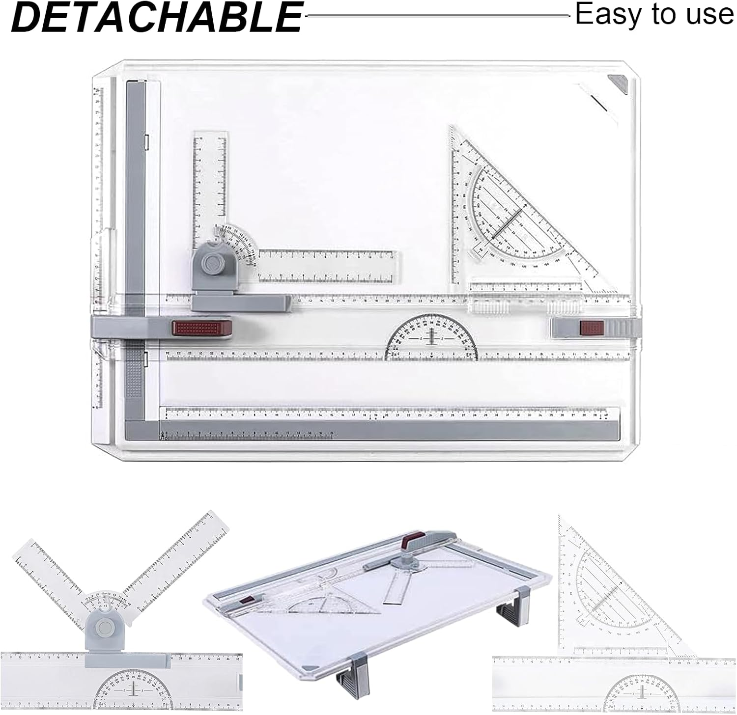 Professional A3 Drawing Board with Adjustable Angle, Parallel Motion System, ABS Plastic - Lightweight and Durable for Drafting, Sketching, and Coloring image number 3