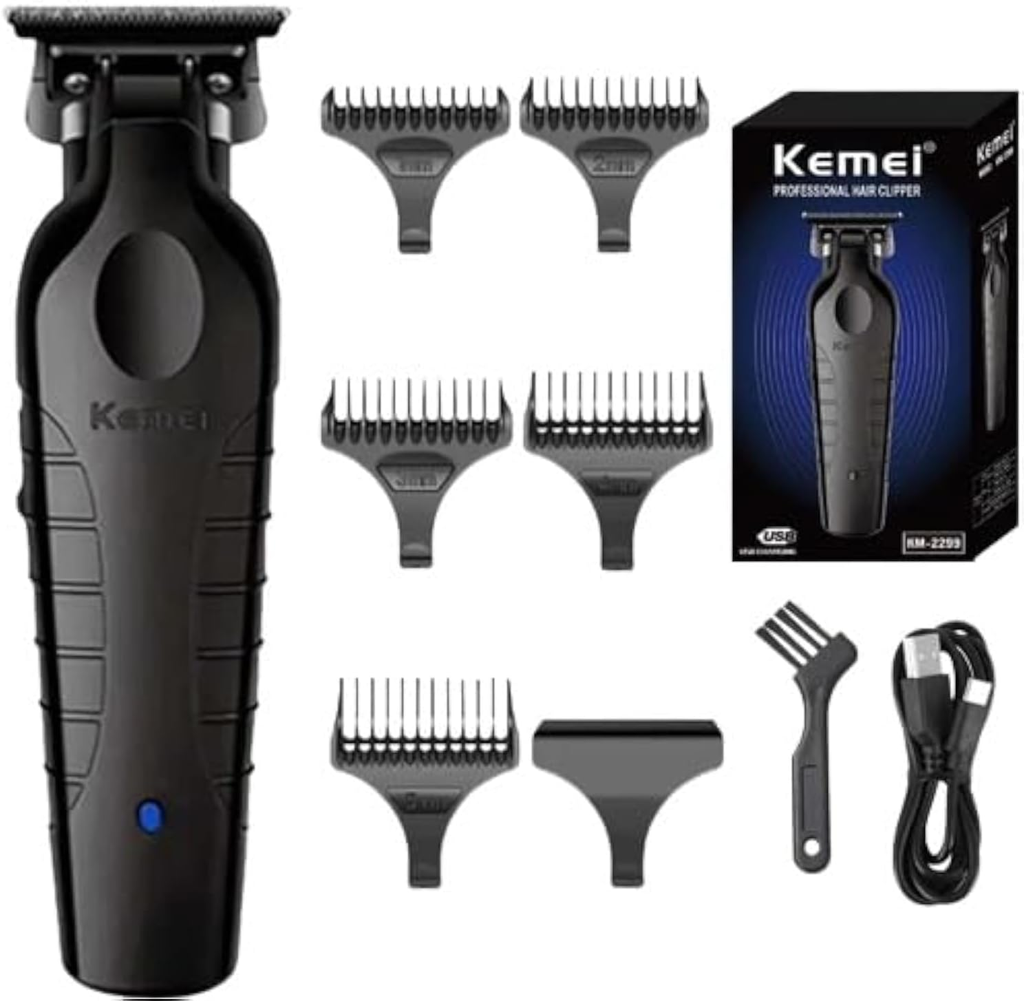 Kemei 2299 Barber Cordless Hair Trimmer 0Mm Zero Gapped Carving Clipper Detailer Professional Electric Finish Cutting Machine image number 5