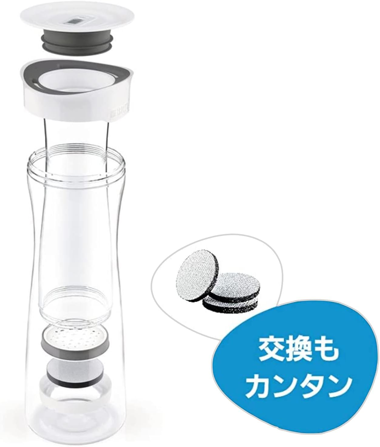 Brita Water Purifier, Carafe, Filtered Water Capacity: 0.1 Gal (0.34 L), Total Capacity: 0.4 Gal (1.3 L), Includes 1 Microdisk Cartridge image number 1